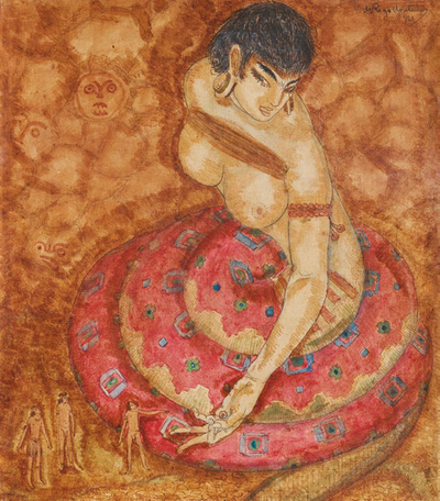 A Cobra Grande manda para sua filha a noz de Tucunã