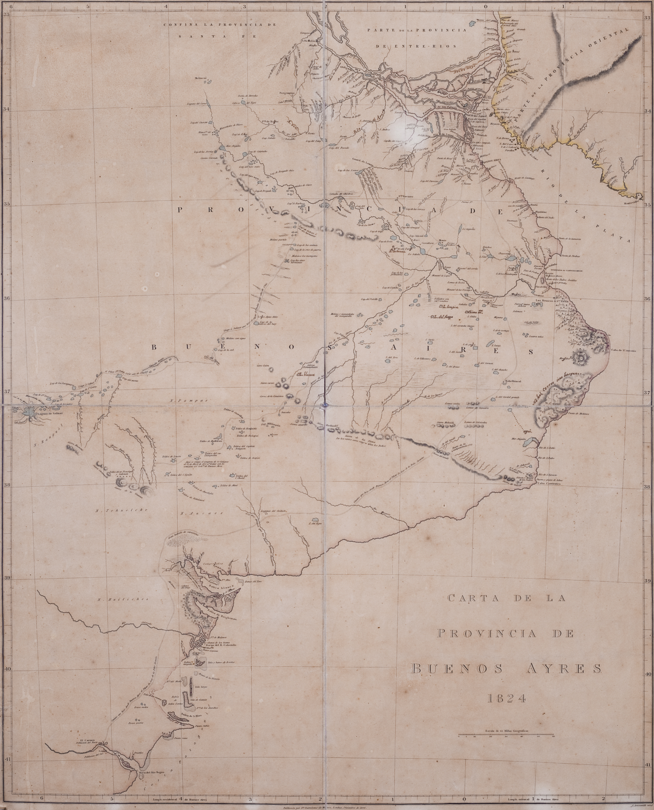 Carta de la Provincia de Buenos Ayres 1824.