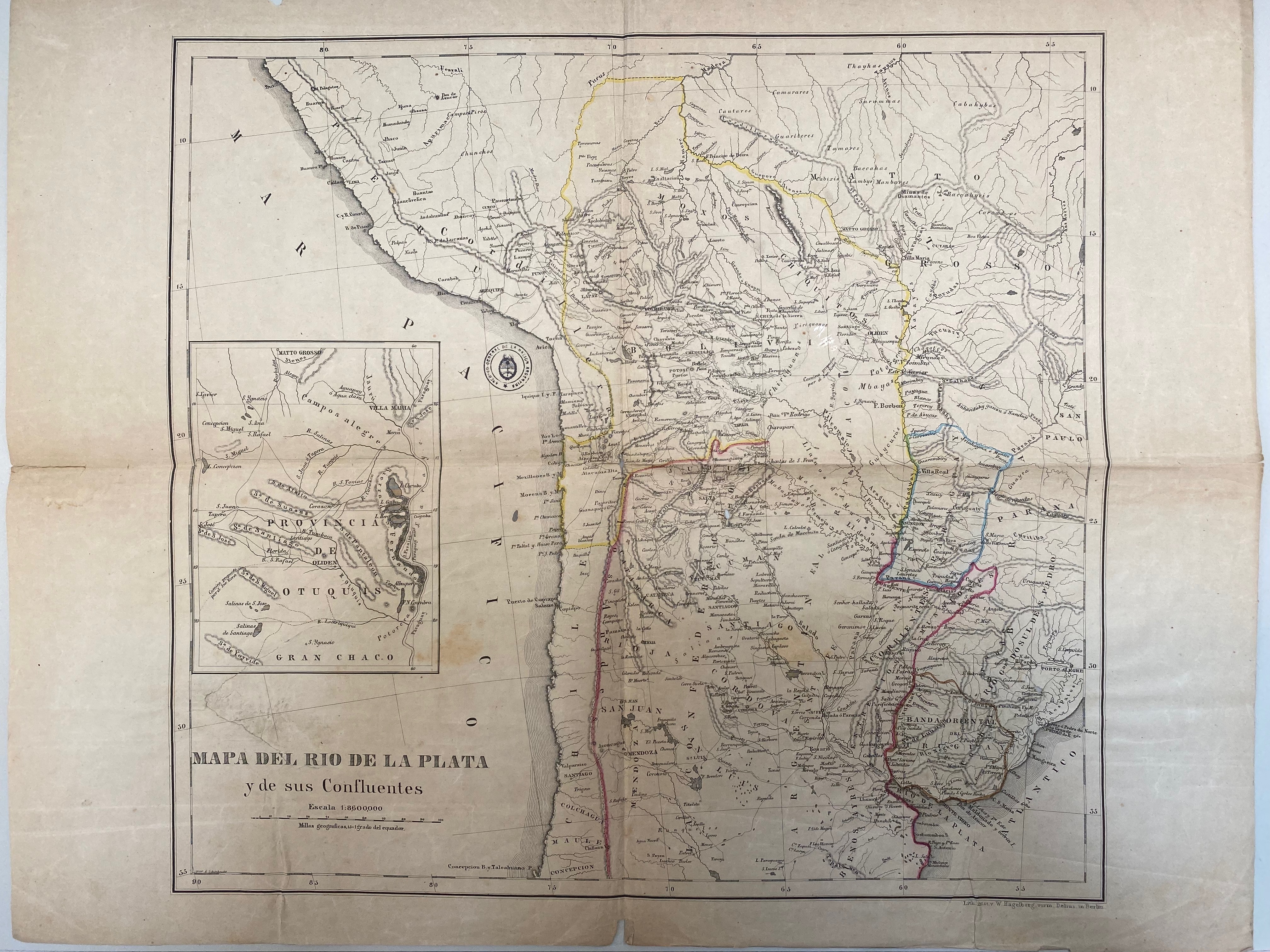 A New Map of Part /of the Great River / De la Plata, /of Tucuman / and the adjacent Countries, from Buenos Ayres to Potosí