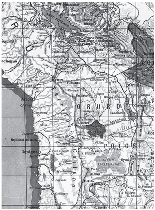 APPROXIMATE BORDERS OF TERRITORY OF THE AYMARA POLITY KARANQAS (OR CARANGAS) IN THE 19TH CENTURY