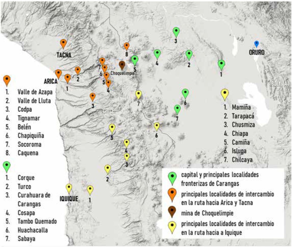 THE KARANQAS AYMARA POLITY - Instant shot of trans-border connections around 1900 (Google Earth adaptation)