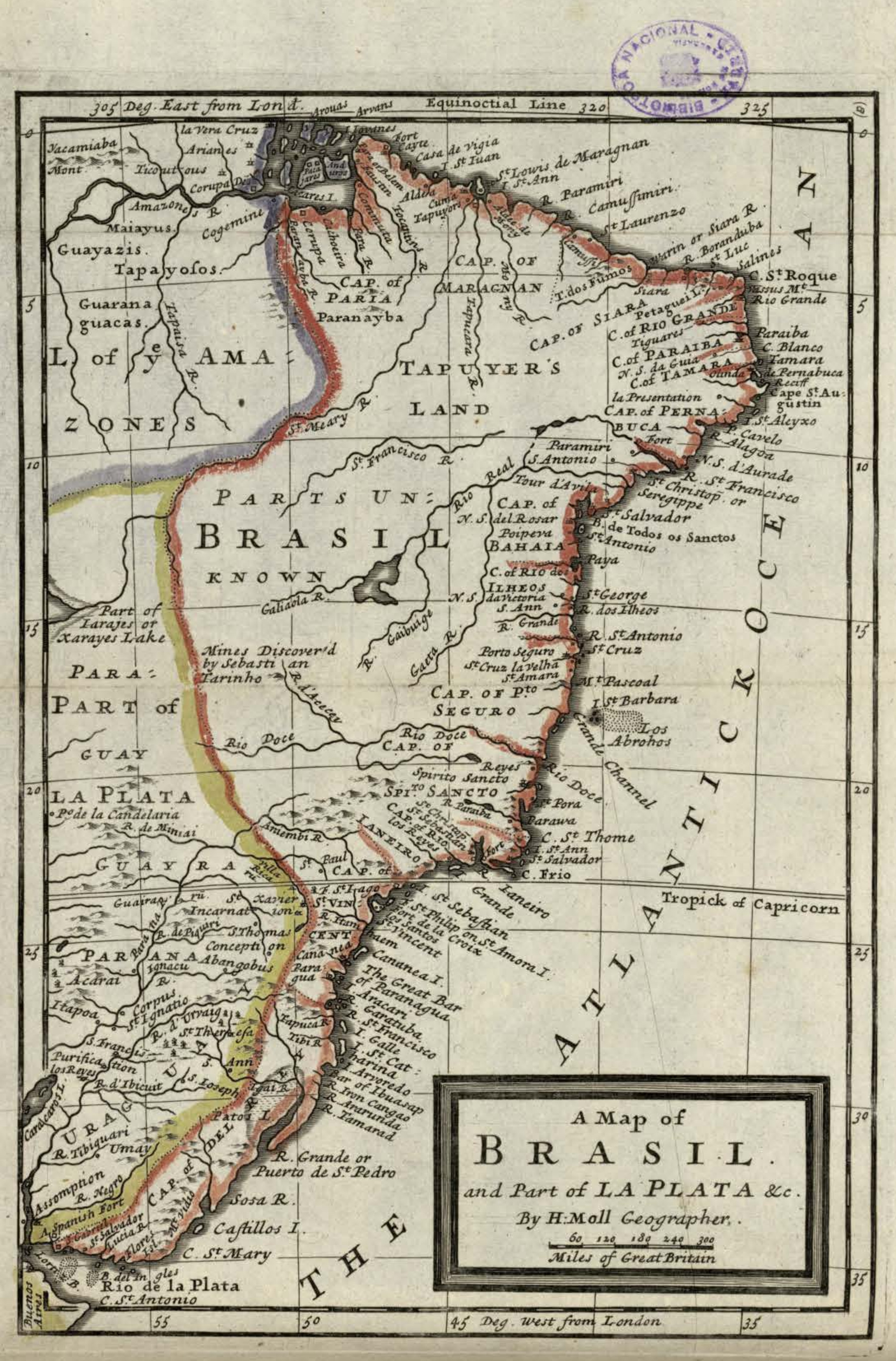 A Map of BRASIL and Part of LA PLATA