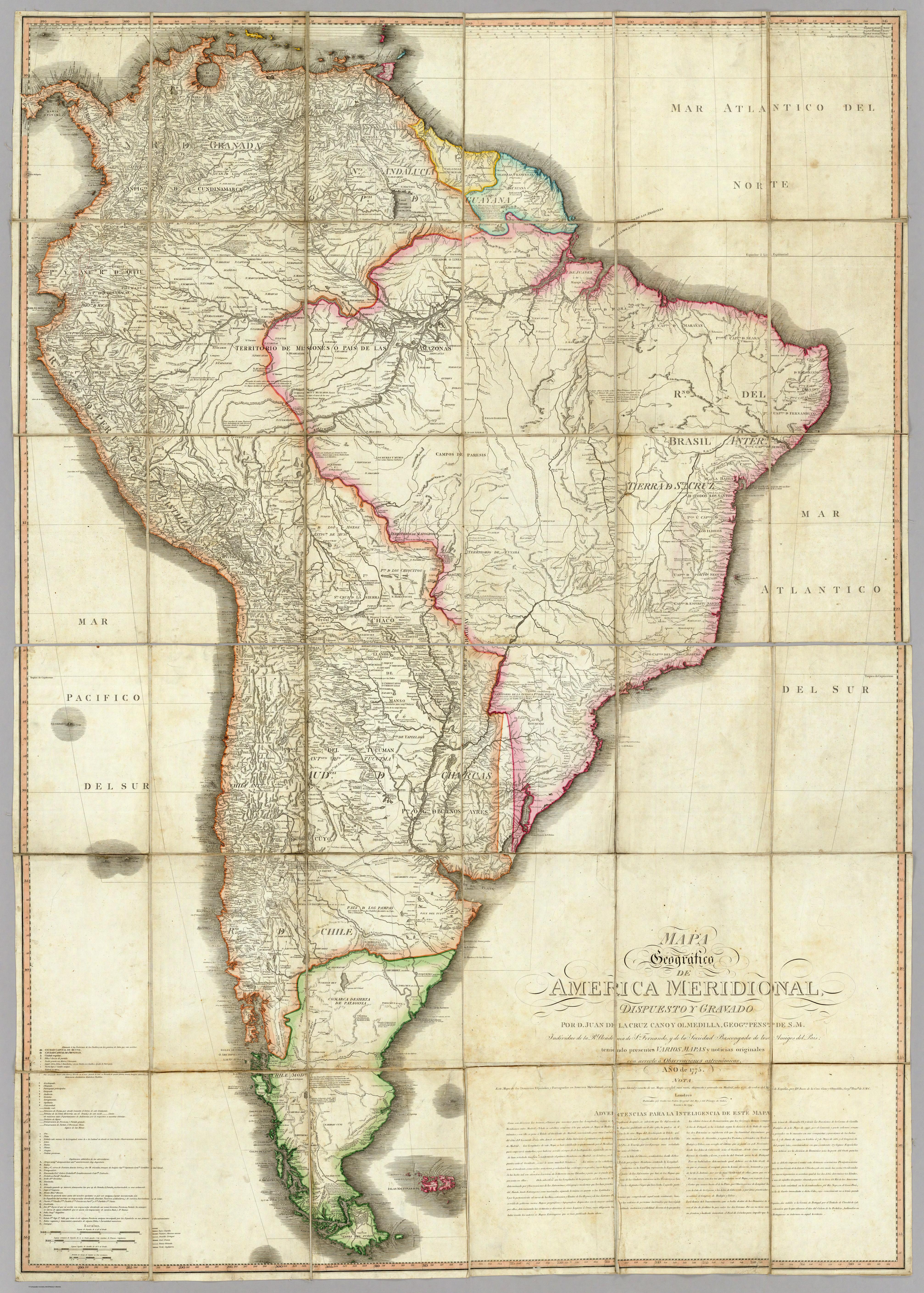 MAPA Geográfico DE AMERICA MERIDIONAL