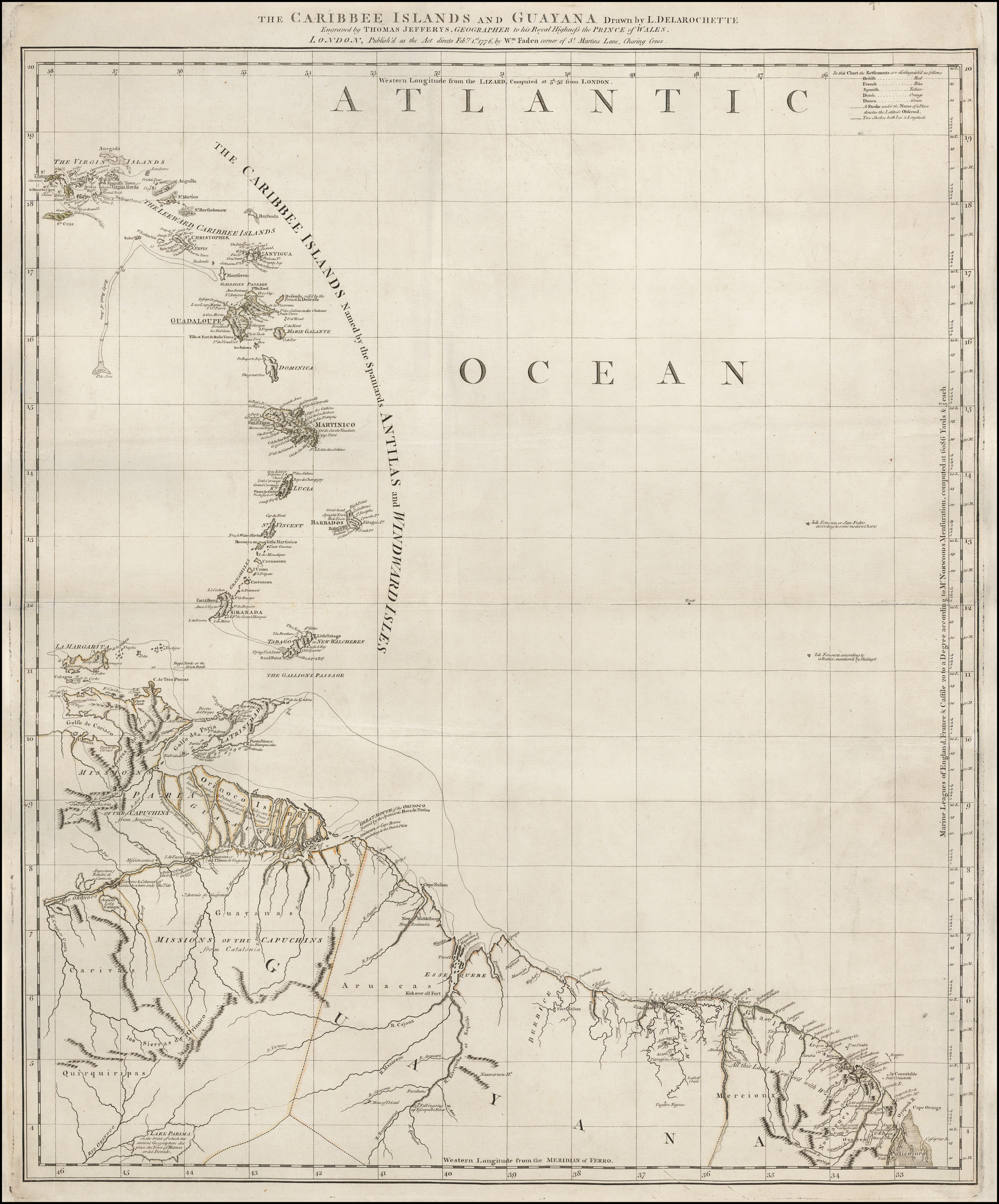 THE CARIBBEE ISLANDS AND GUAYANA DRAWN BY L. DELAROCHETTE