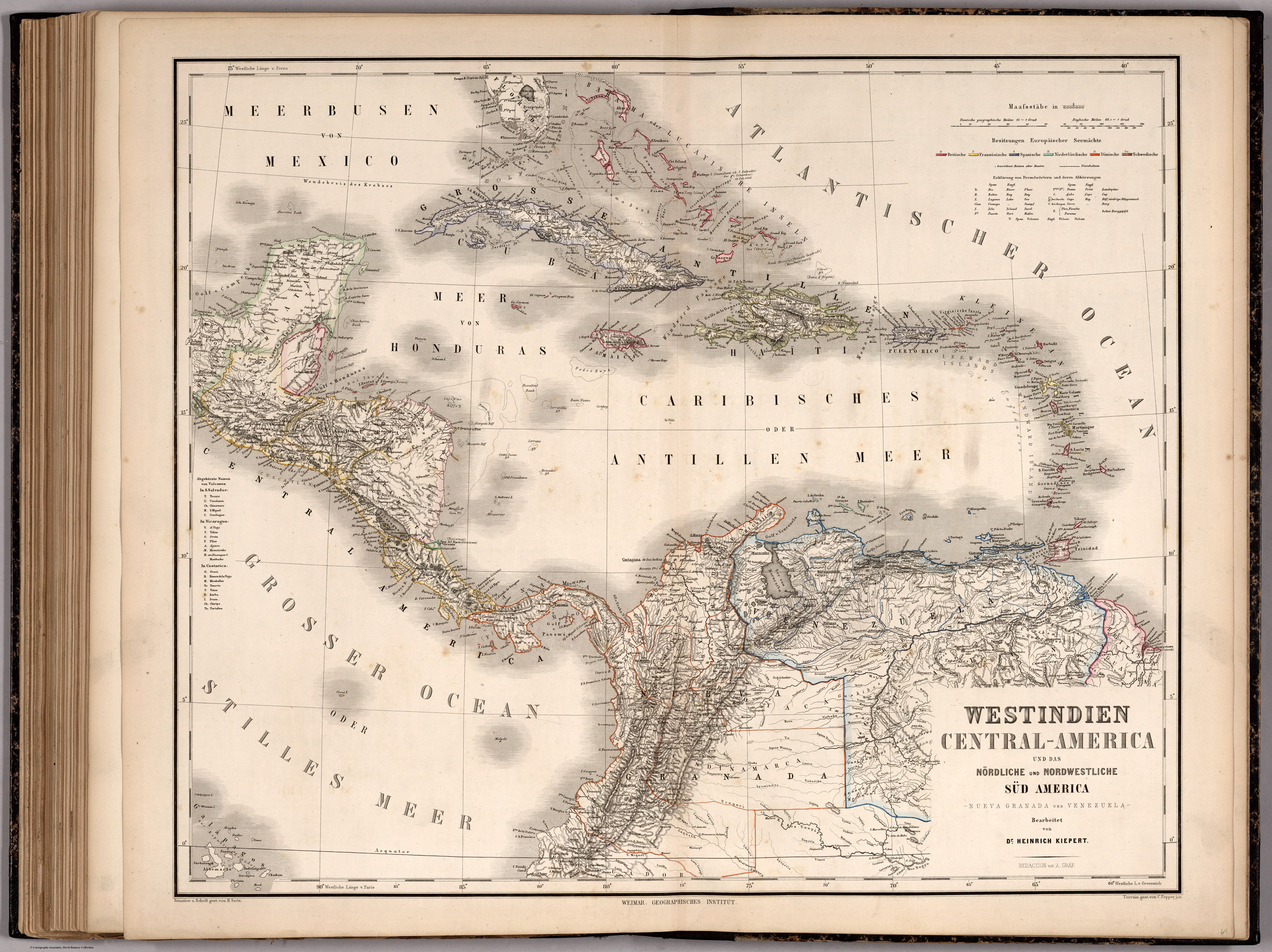 WESTINDIEN CENTRAL-AMERICA UND DAS NOERDLICHE UND NOERDWESTLICHE SUED AMERICA;NUEVA GRANADA UND VENEZUELA