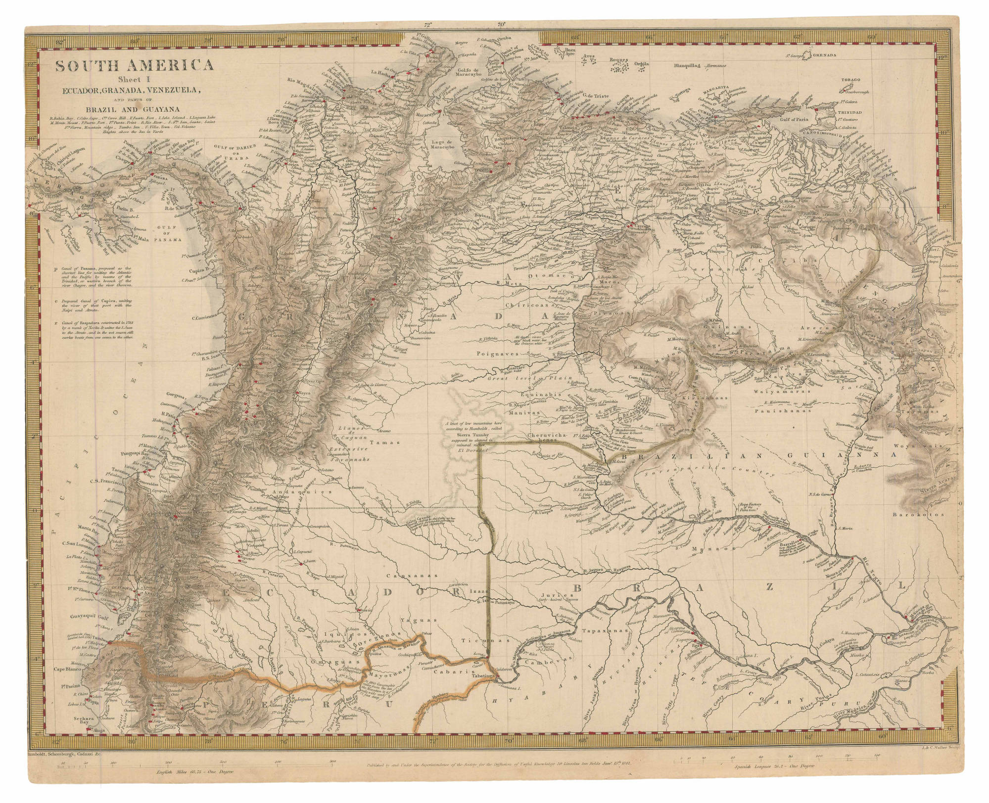 SOUTH AMERICA Sheet I: ECUADOR;GRANADA;VENEZUELA;AND PARTS OF BRAZIL AND GUYANA