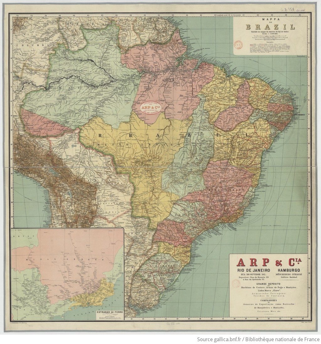 MAPPA DO BRAZIL baseado no mappa da America do Sul de Stieler