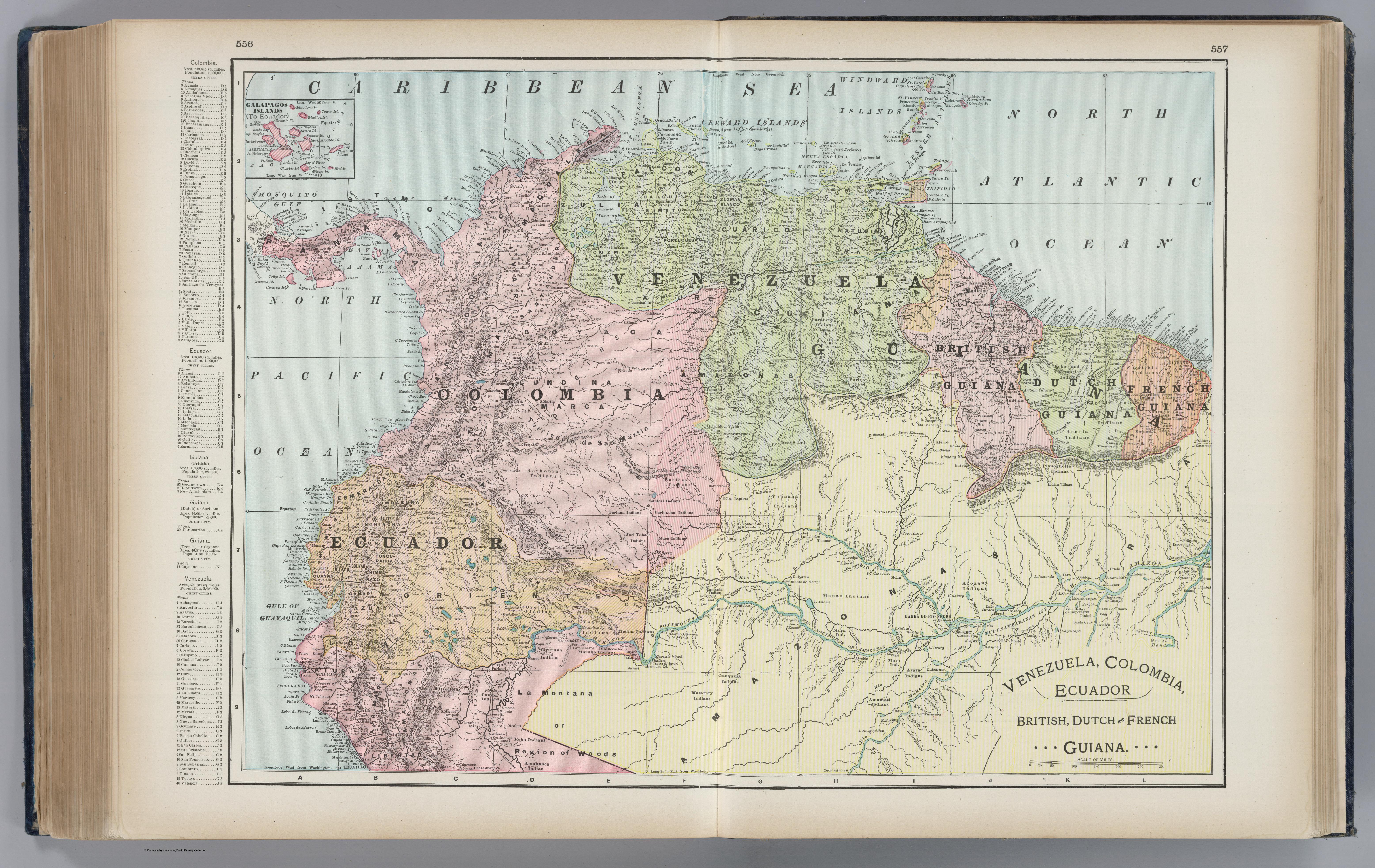 Venezuela, Colombia, Ecuador;British, Dutch, and French Guiana