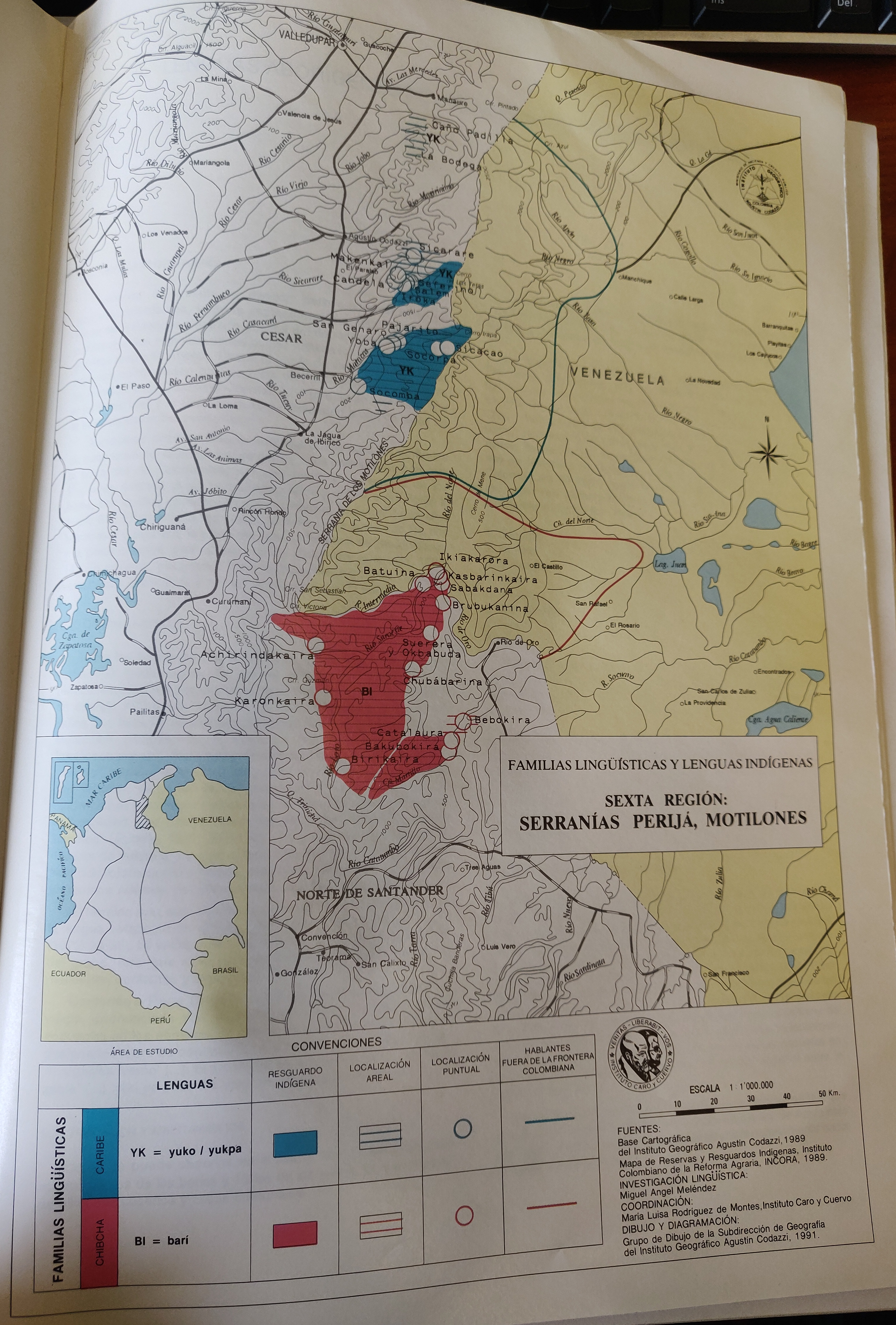 FAMILIAS LINGUÍSTICAS Y LENGUAS INDÍGENAS. SEXTA REGION: SERRANÍAS PERIJA, MOTILONES