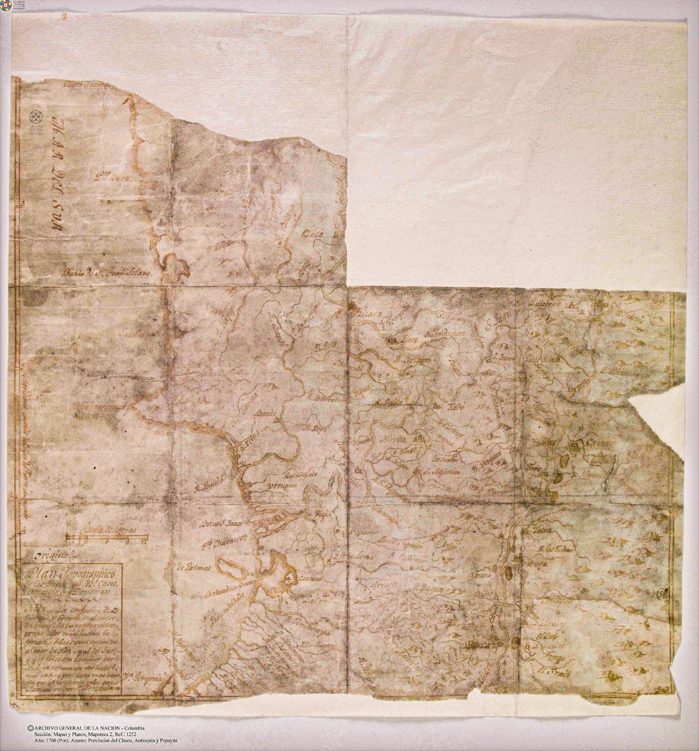 Plan topográfico de las Provincias de Chocó, Antioquia y Popayán