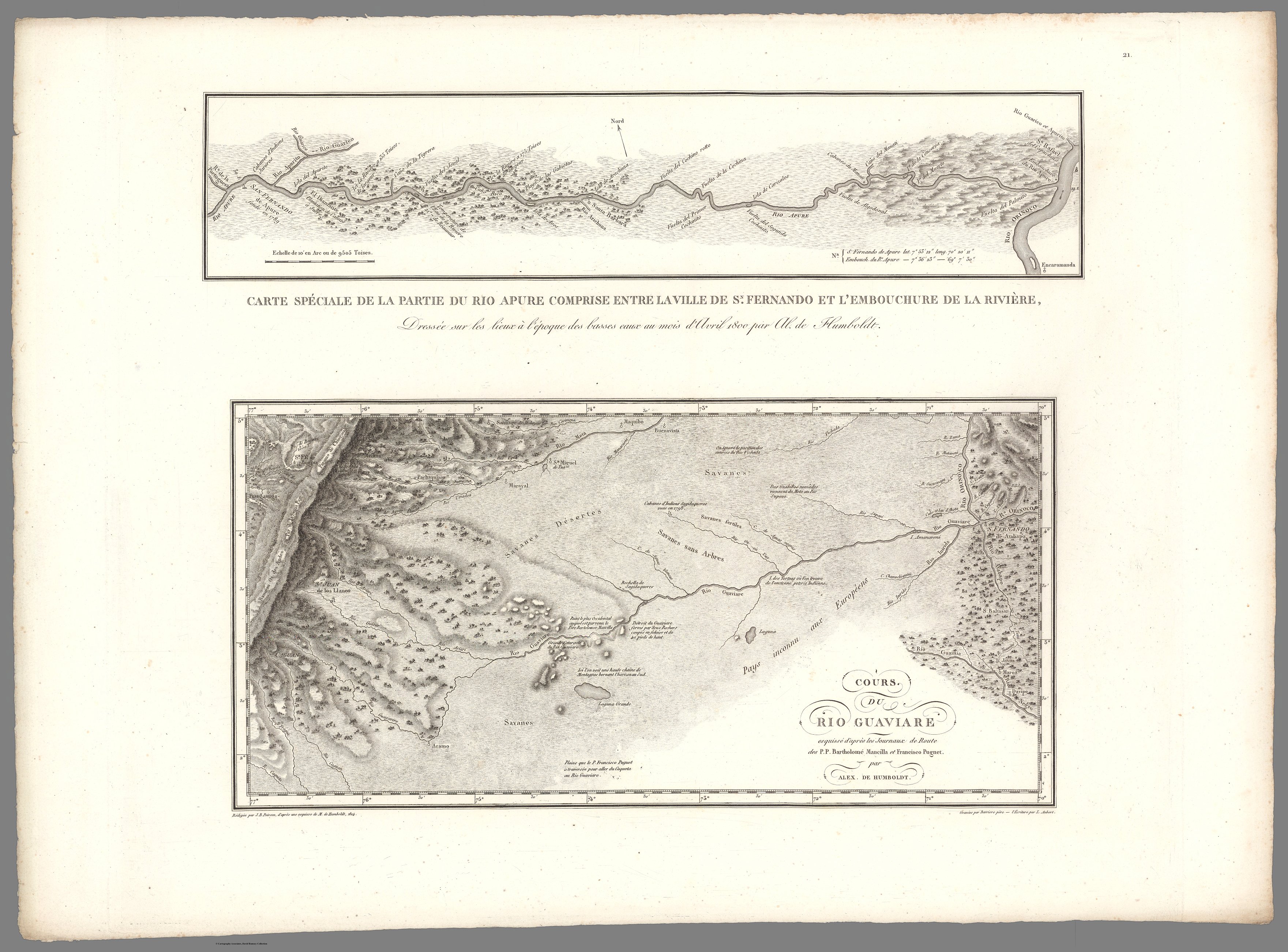 XXI. Cours du Rio Guaviare et de la partie de l'Apure comprise entre la ville de San-Fernando et le confluent de l'Apure avec l'Orenoque.