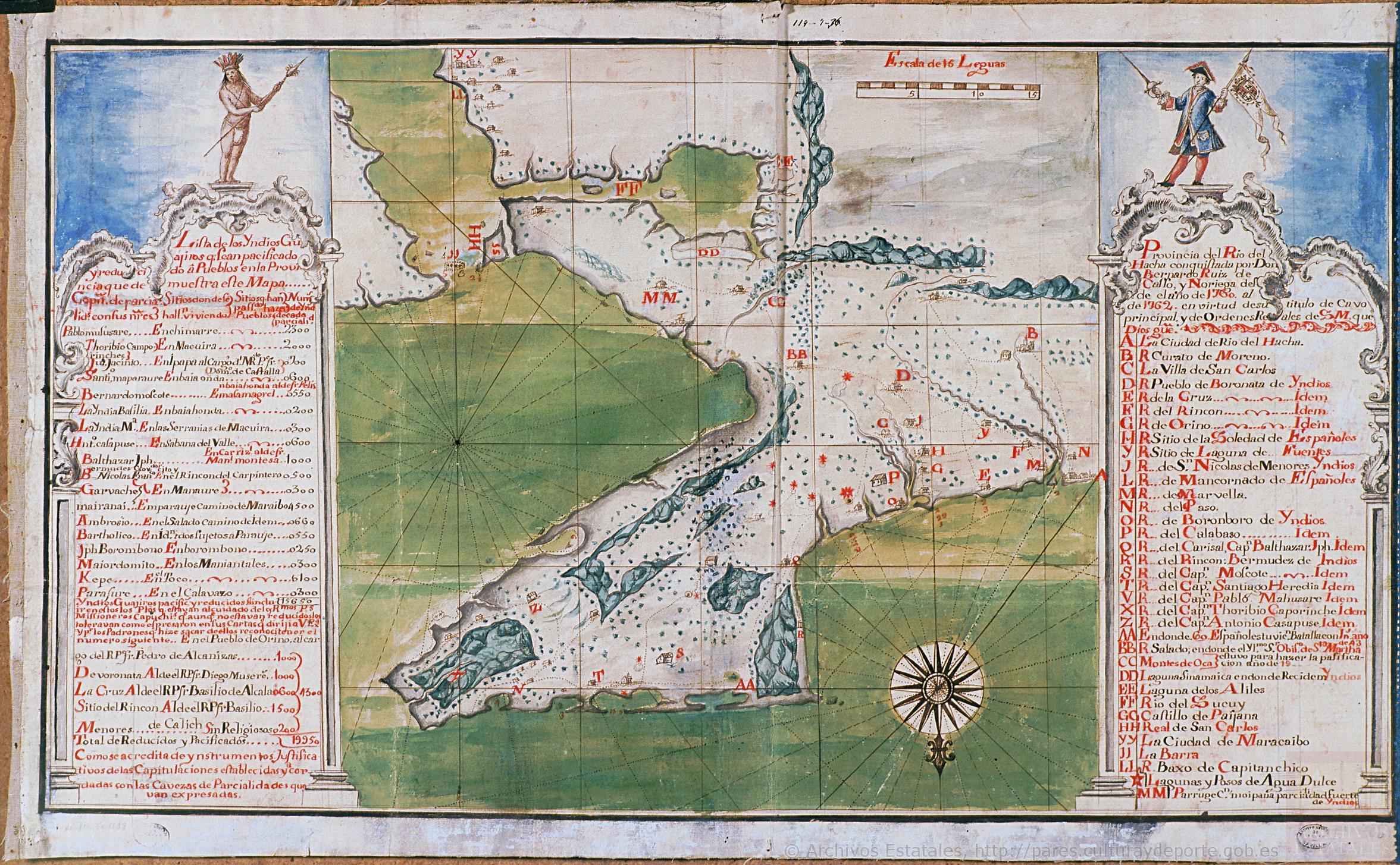 Mapa de la Peninsula Goagira