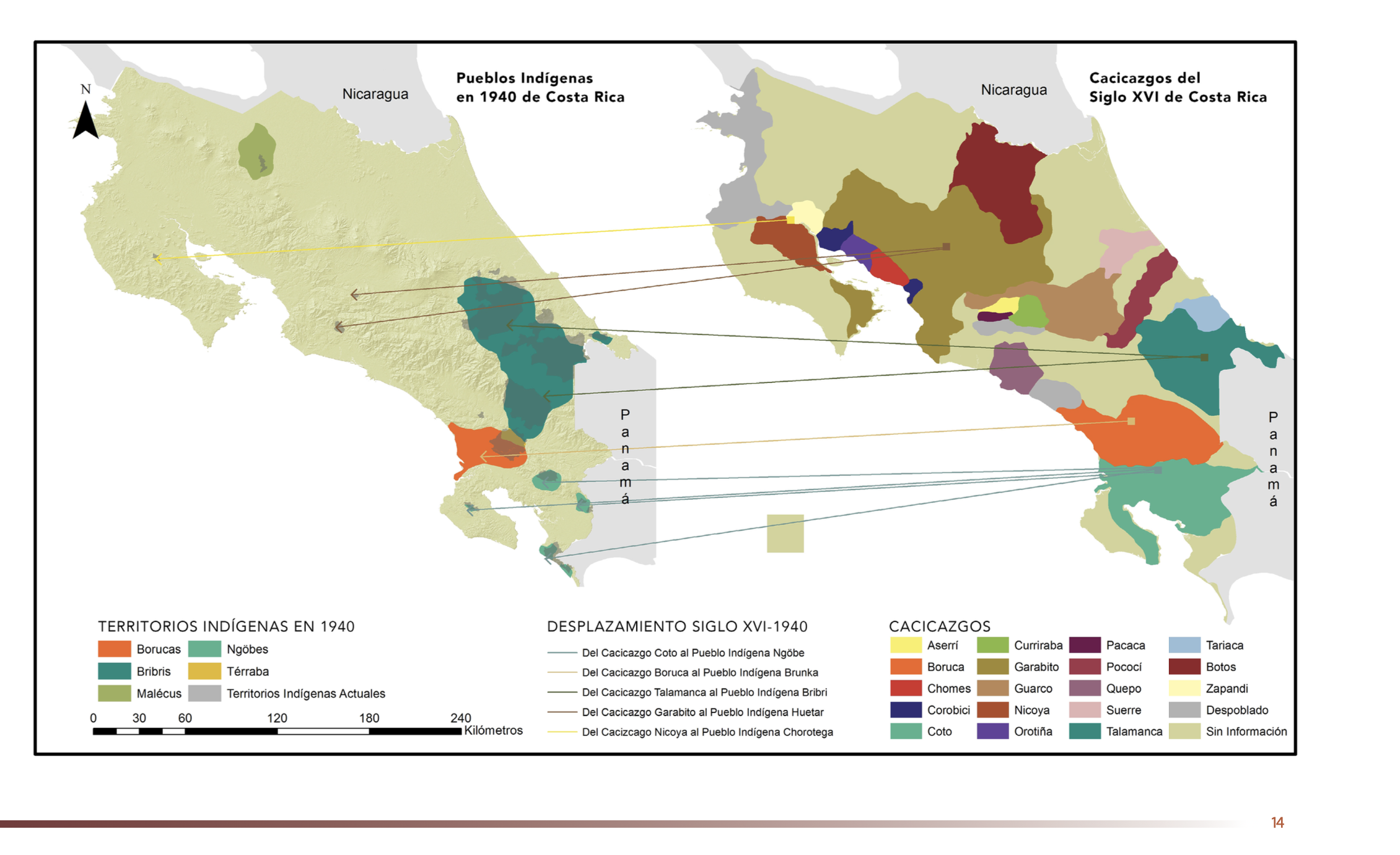 "Pueblos Indígenas 1940 y Cacicazgos del Siglo XVI de Costa Rica"