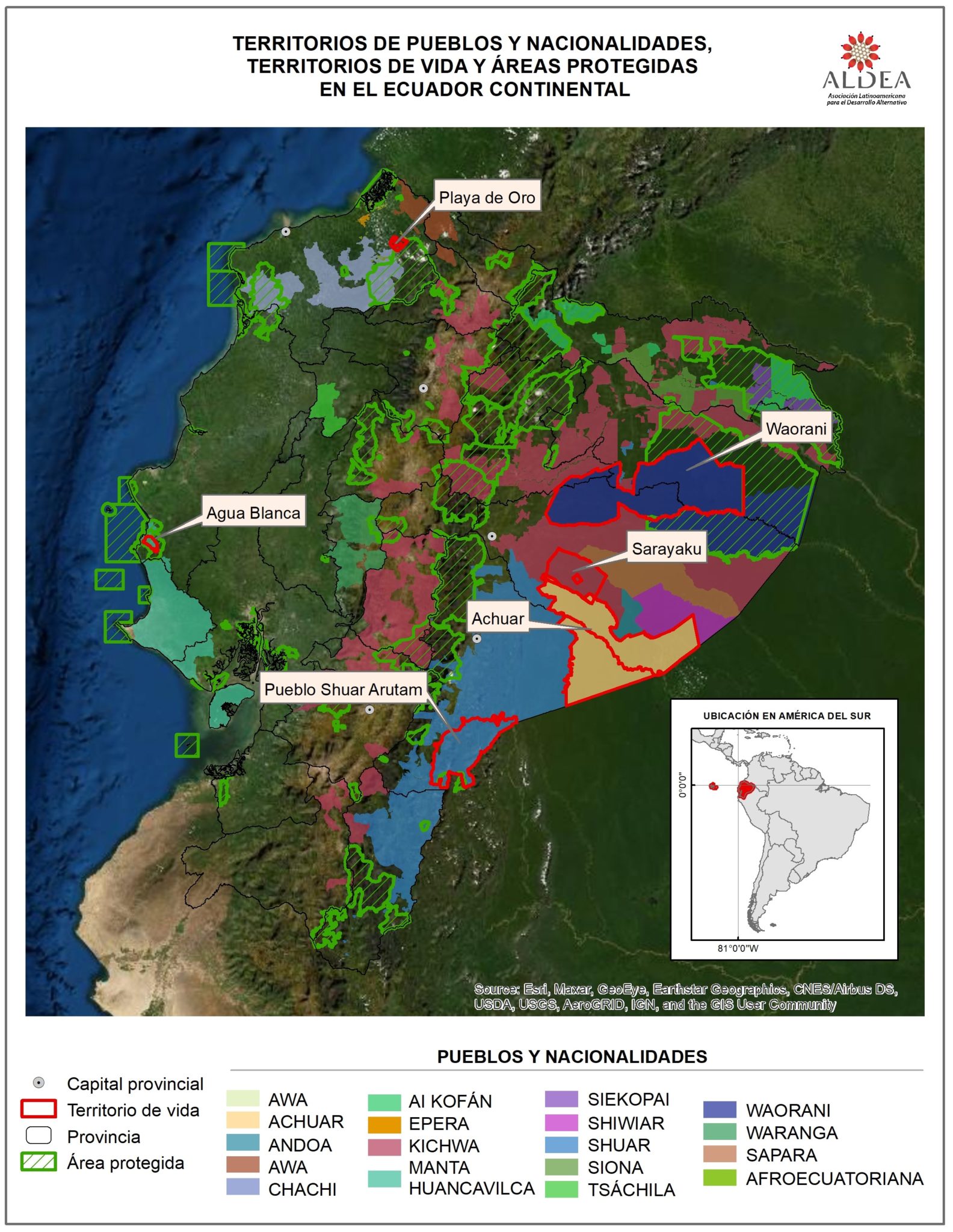 TERRITORIOS DE LOS PUEBLOS Y NACIONALIDADES;TERRITORIOS DE VIDA Y AREAS PROTEGIDAS EN EL ECUADOR CONTINENTAL