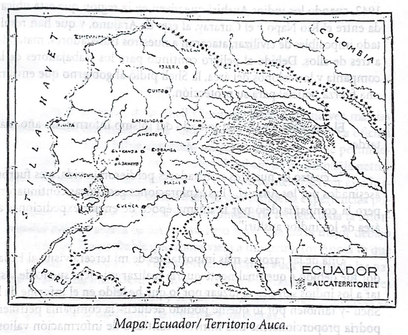 Mapa. Ecuador/Territorio Auca