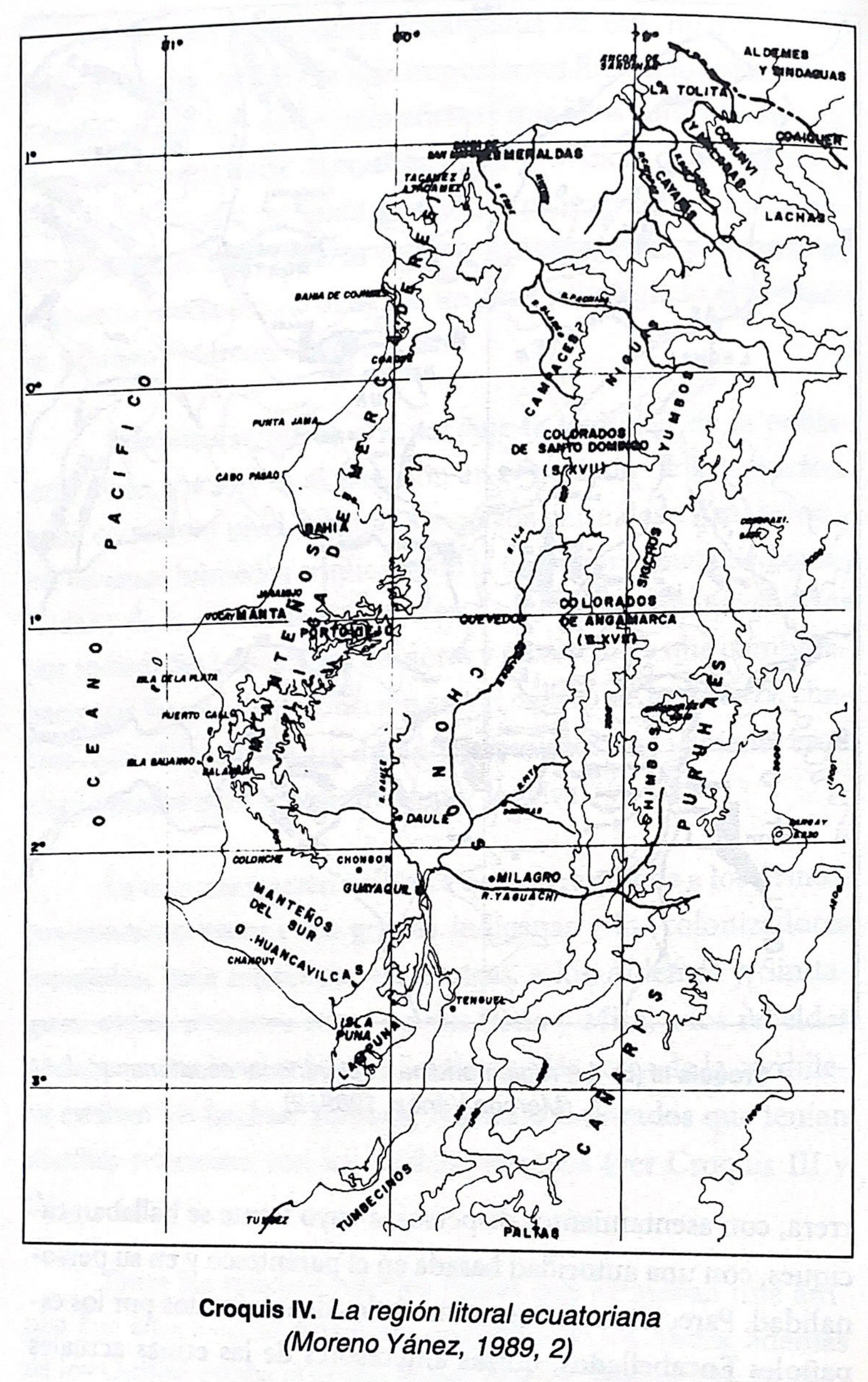 Croquis IV. La región litoral ecuatoriana (Moreno Yanez;1989;2)