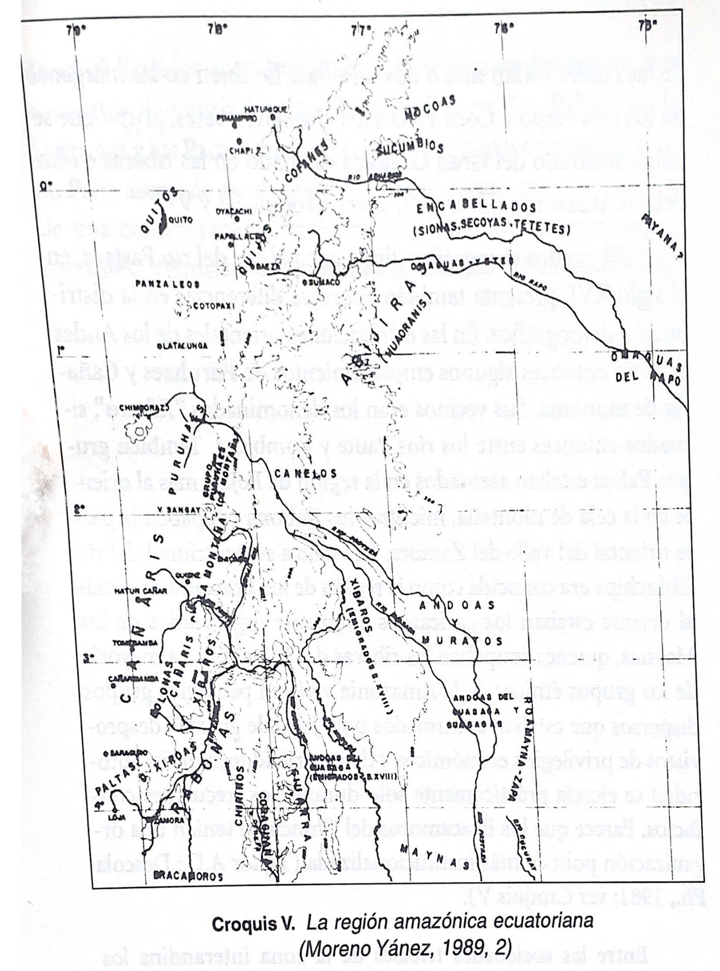 Croquis V. La región amazónica ecuatoriana (Moreno Yanez;1989;2)