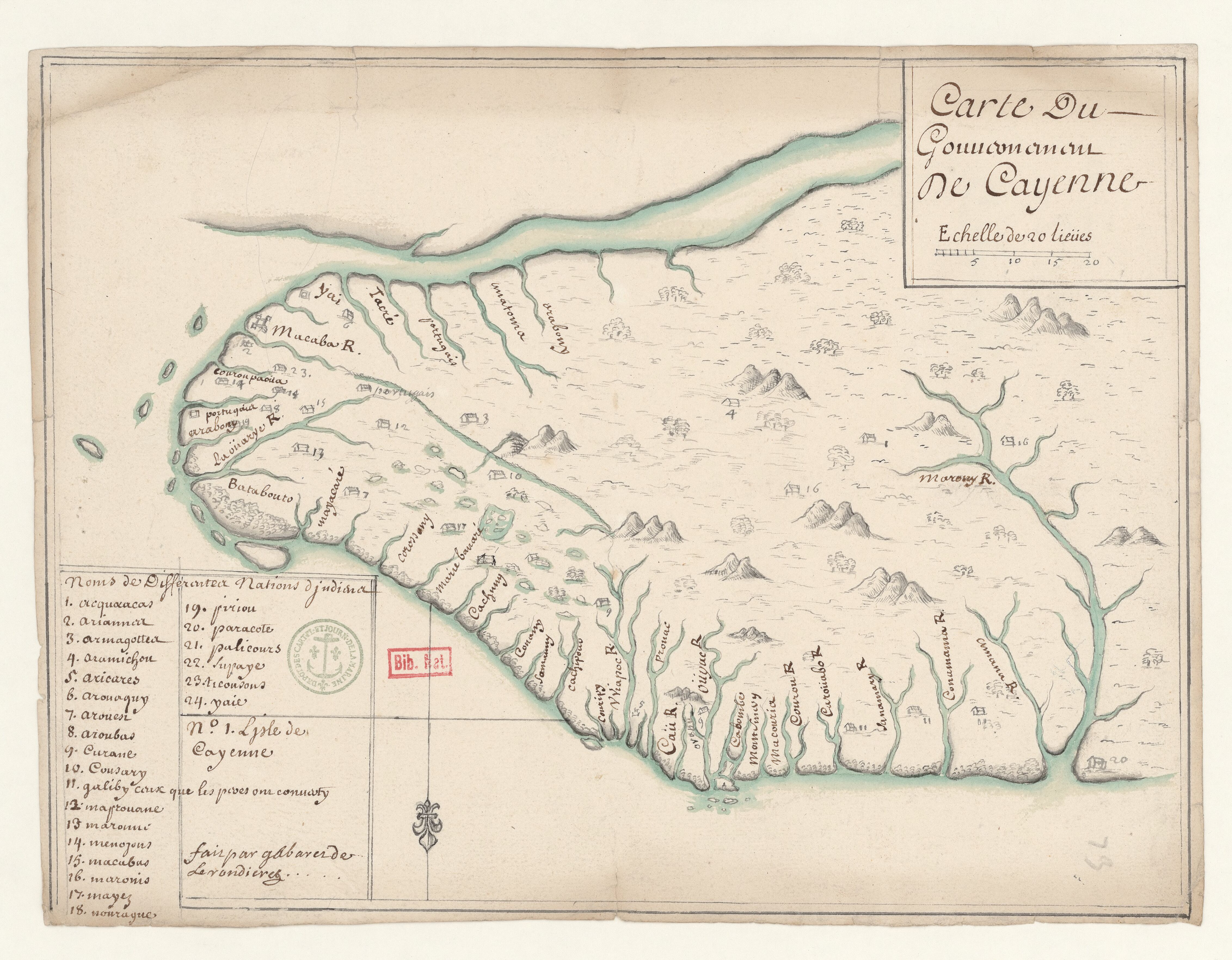 Carte du Gouvernement de Cayenne.