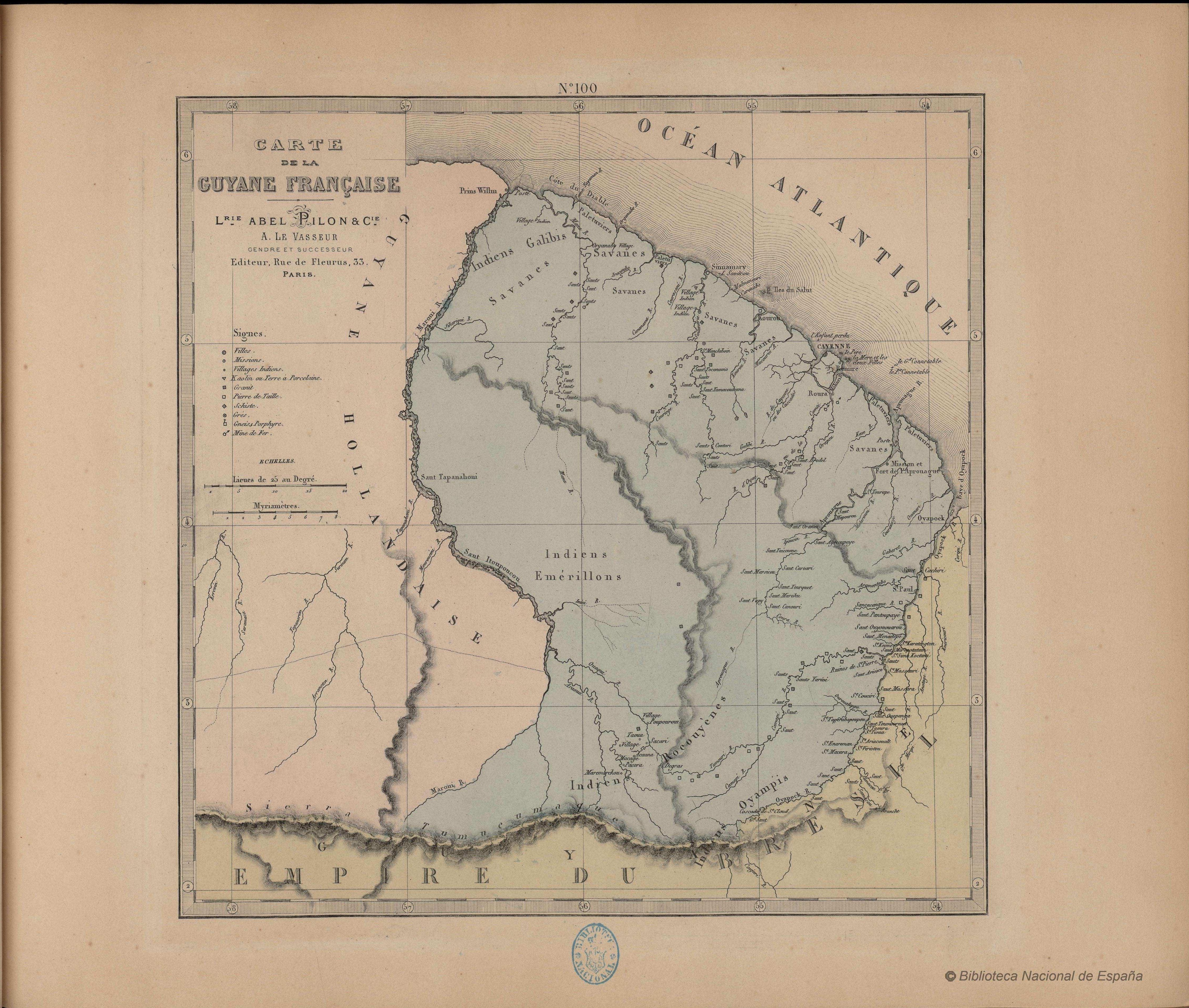 N. 100. Carte de la Guyane Française