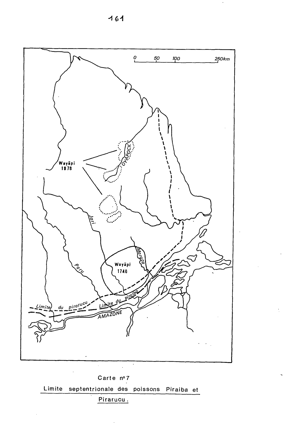 Carte n°7: Limite septentrionale des poissons Paraiba et Pirarucu