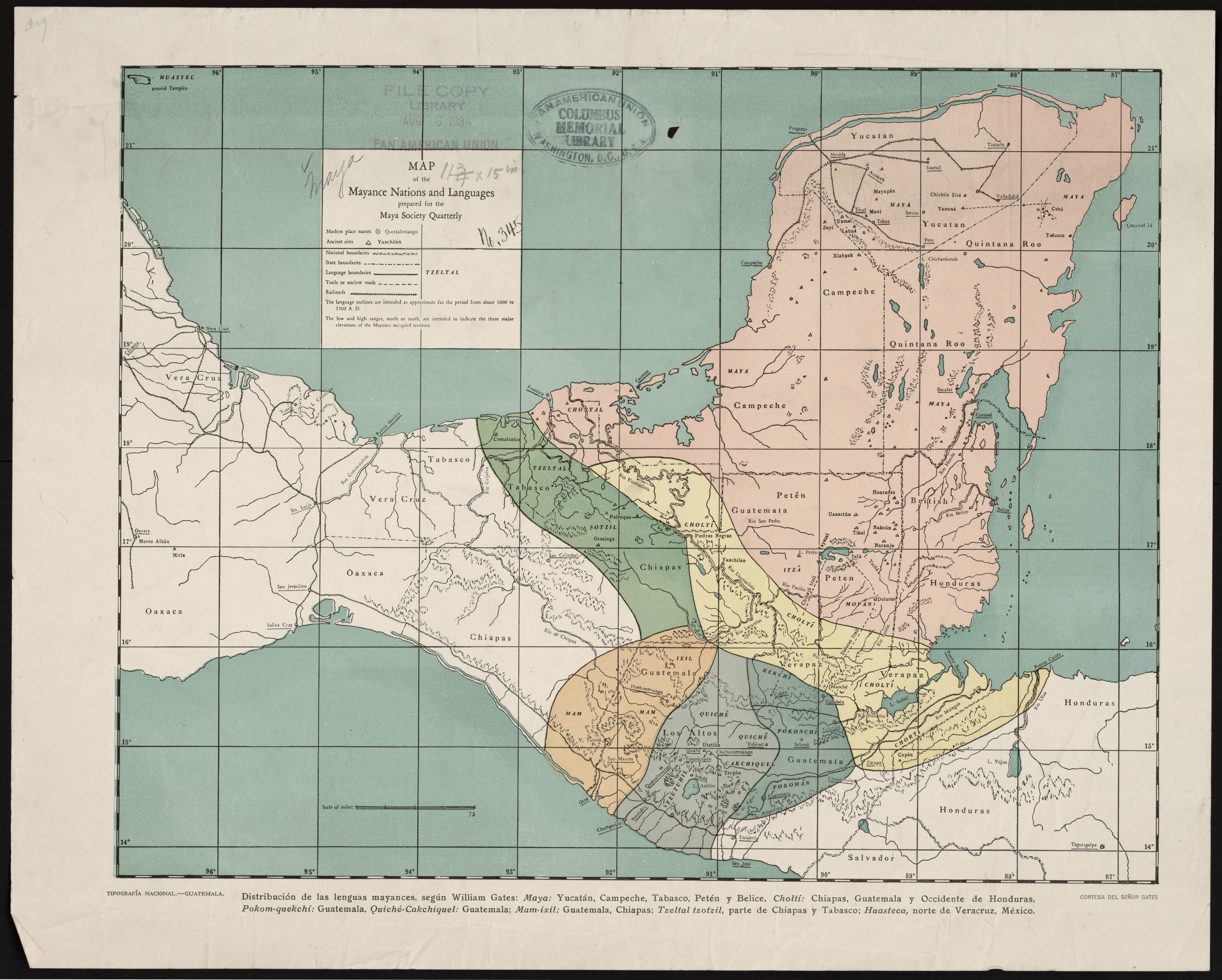 Map of the Mayance Nations and Languages