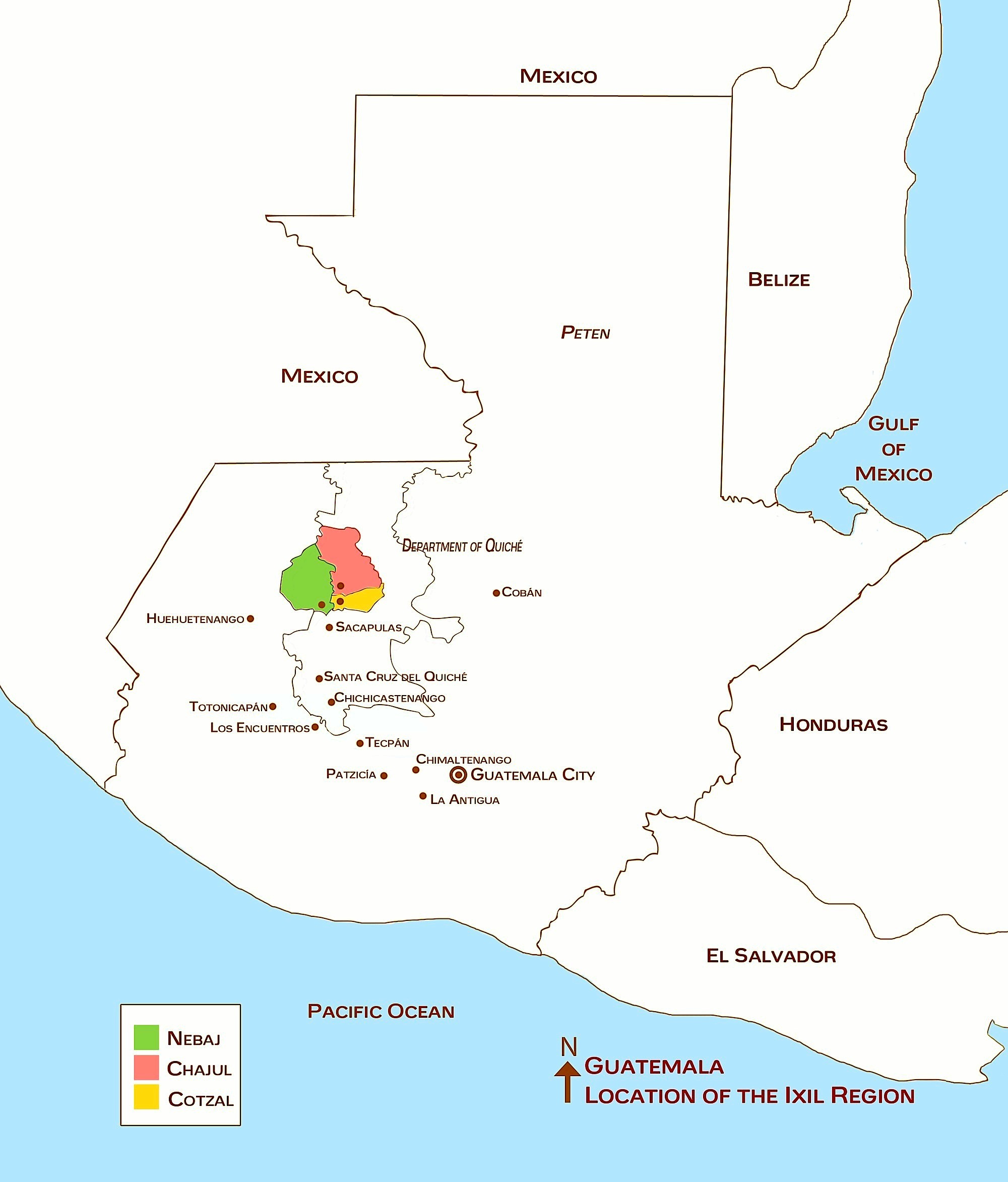 Map of Ixil Triangle.