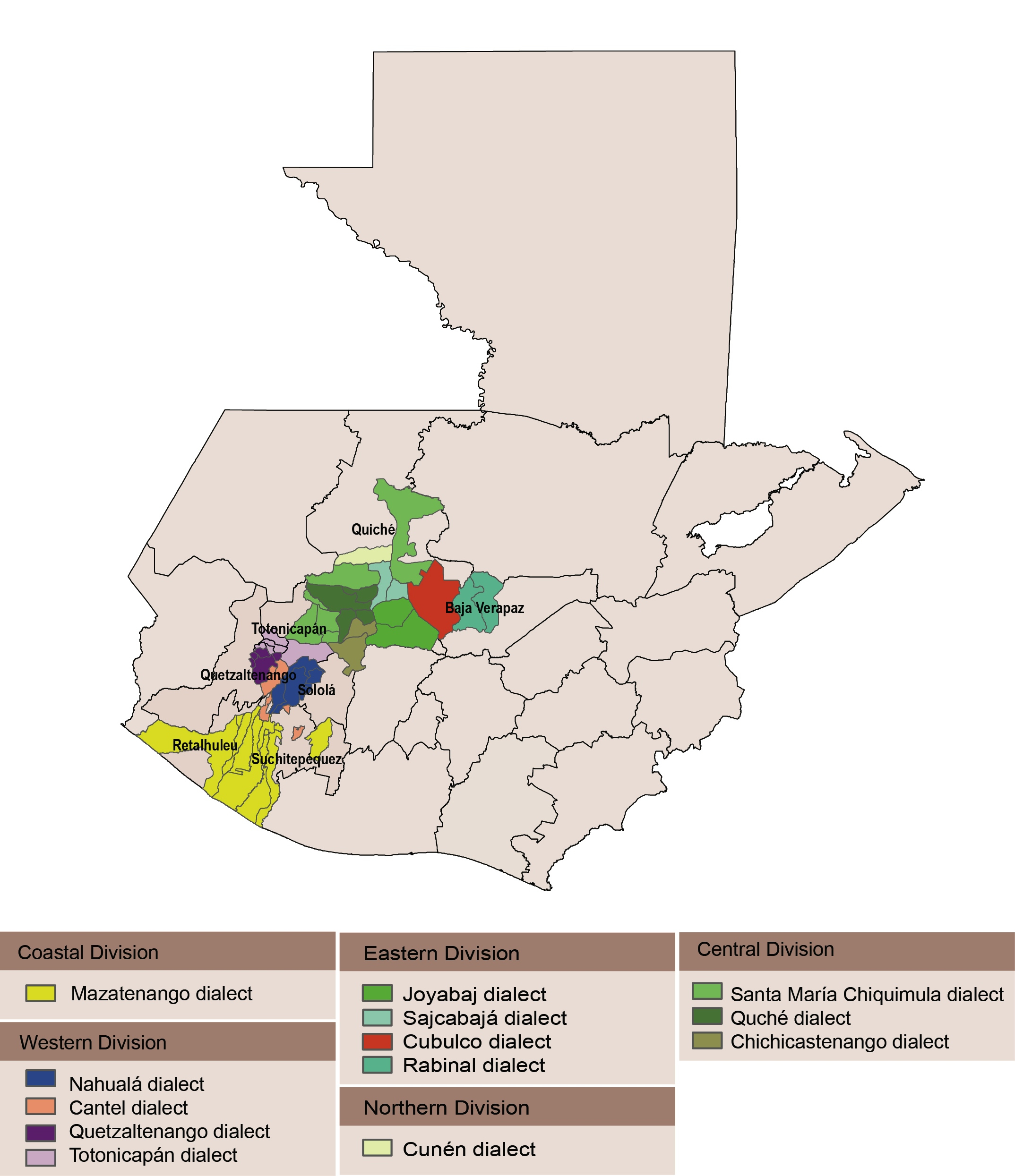 Dialect geography of K'ichee'