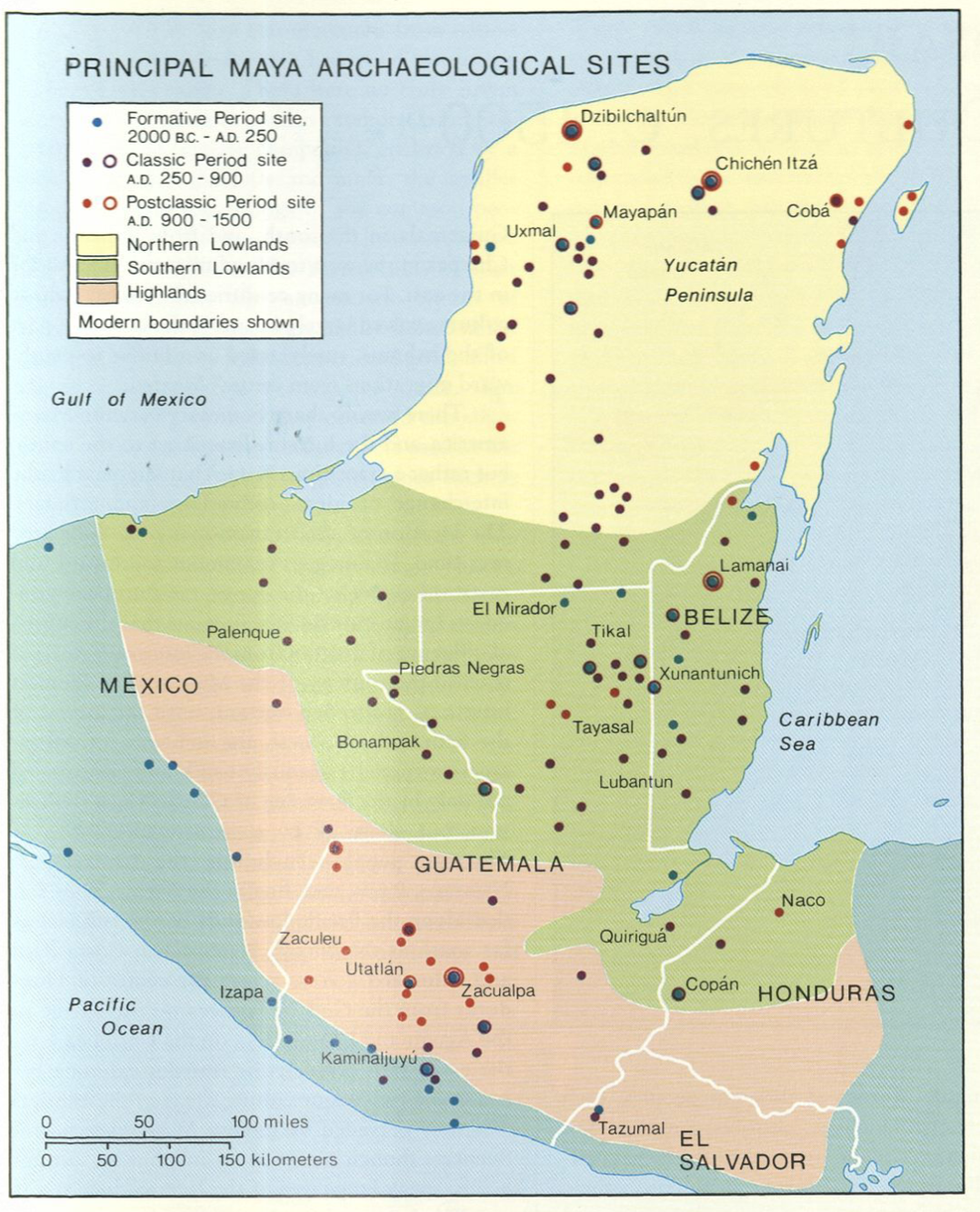 Principal Maya Archaeological Sites