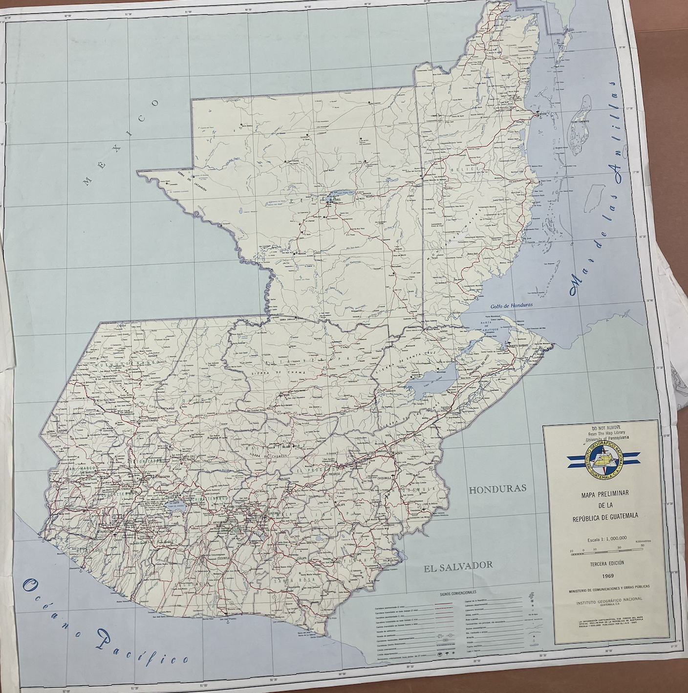 Mapa Preliminar de la República de Guatemala.