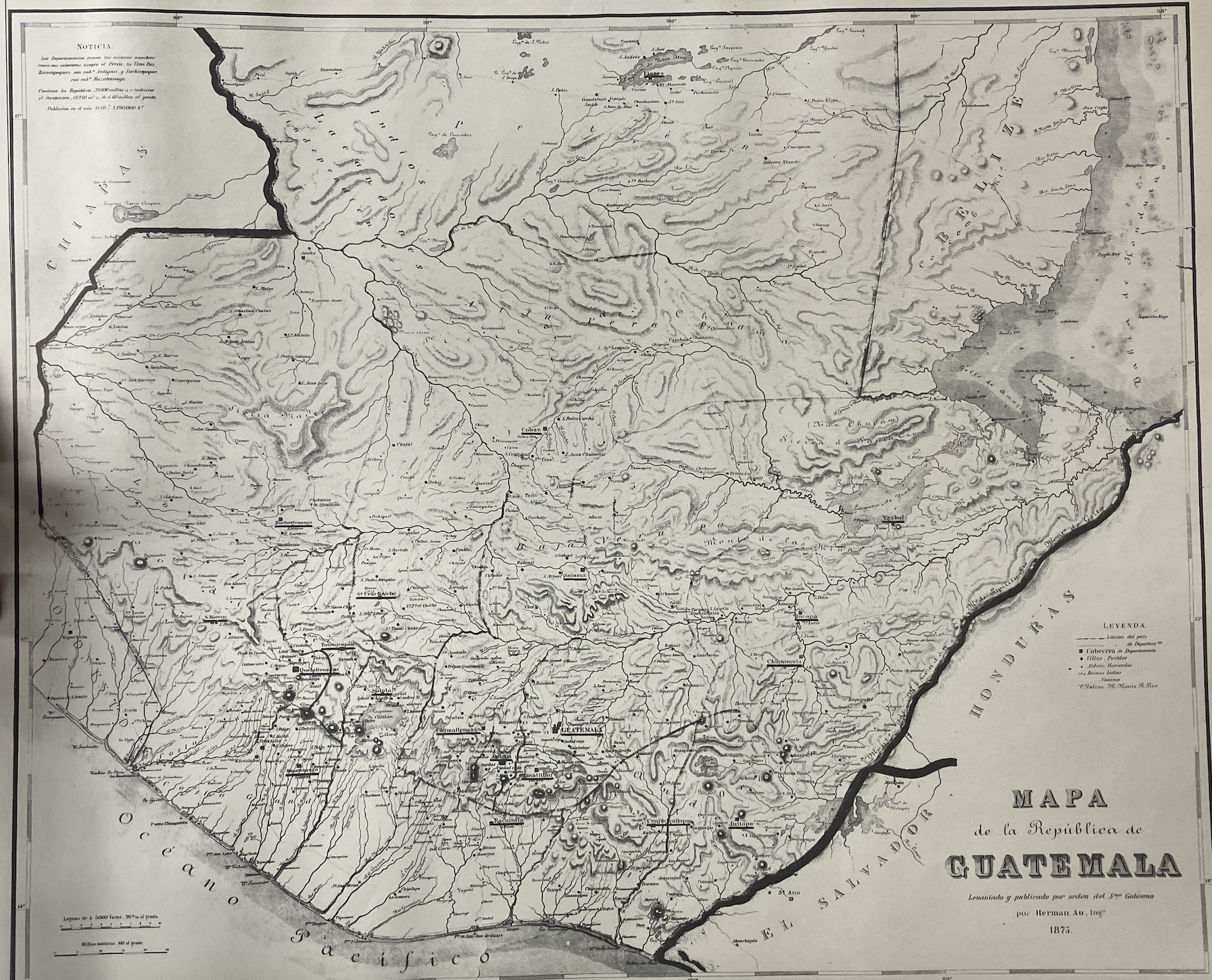 Mapa de la República de Guatemala