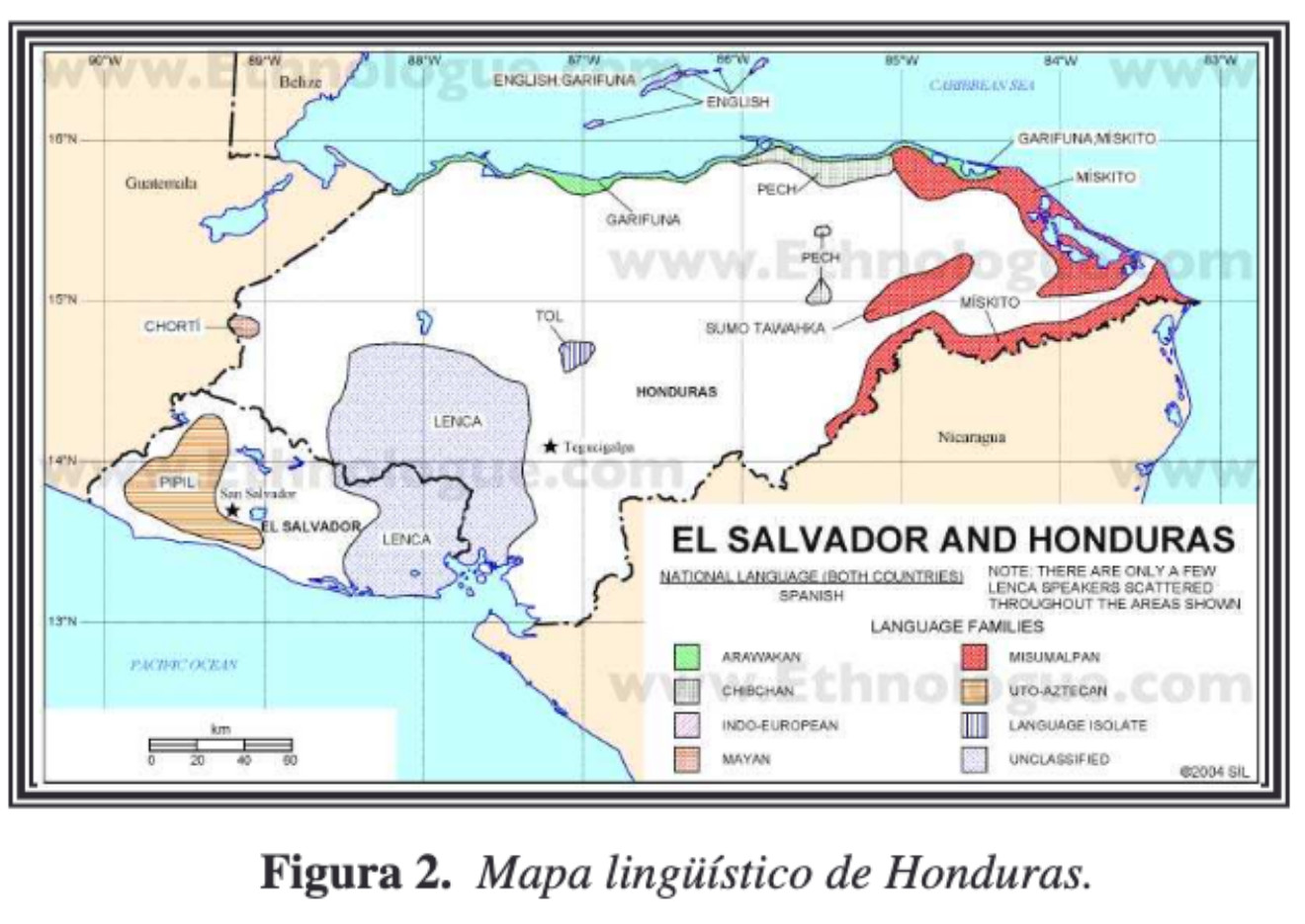 Mapa linguístico de Honduras