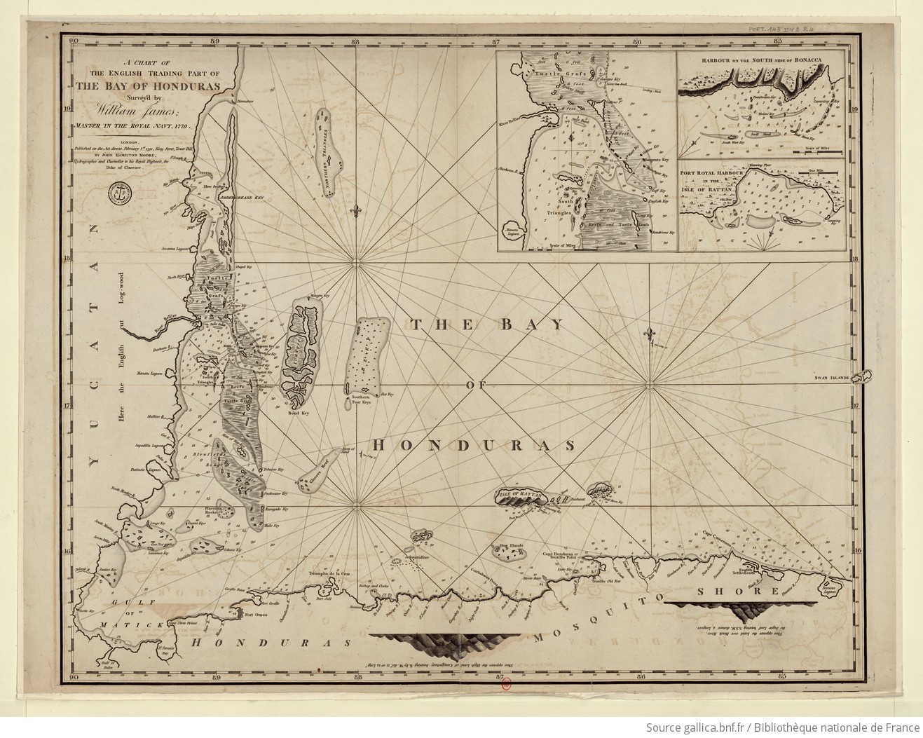 A chart of the English trading part of the bay of Honduras