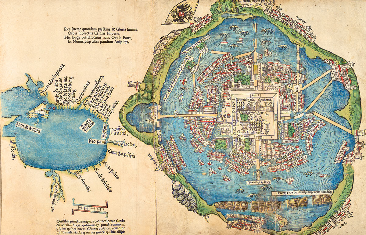 Nuremberg Map of Tenochititlan and the Gulf Coast, 1524