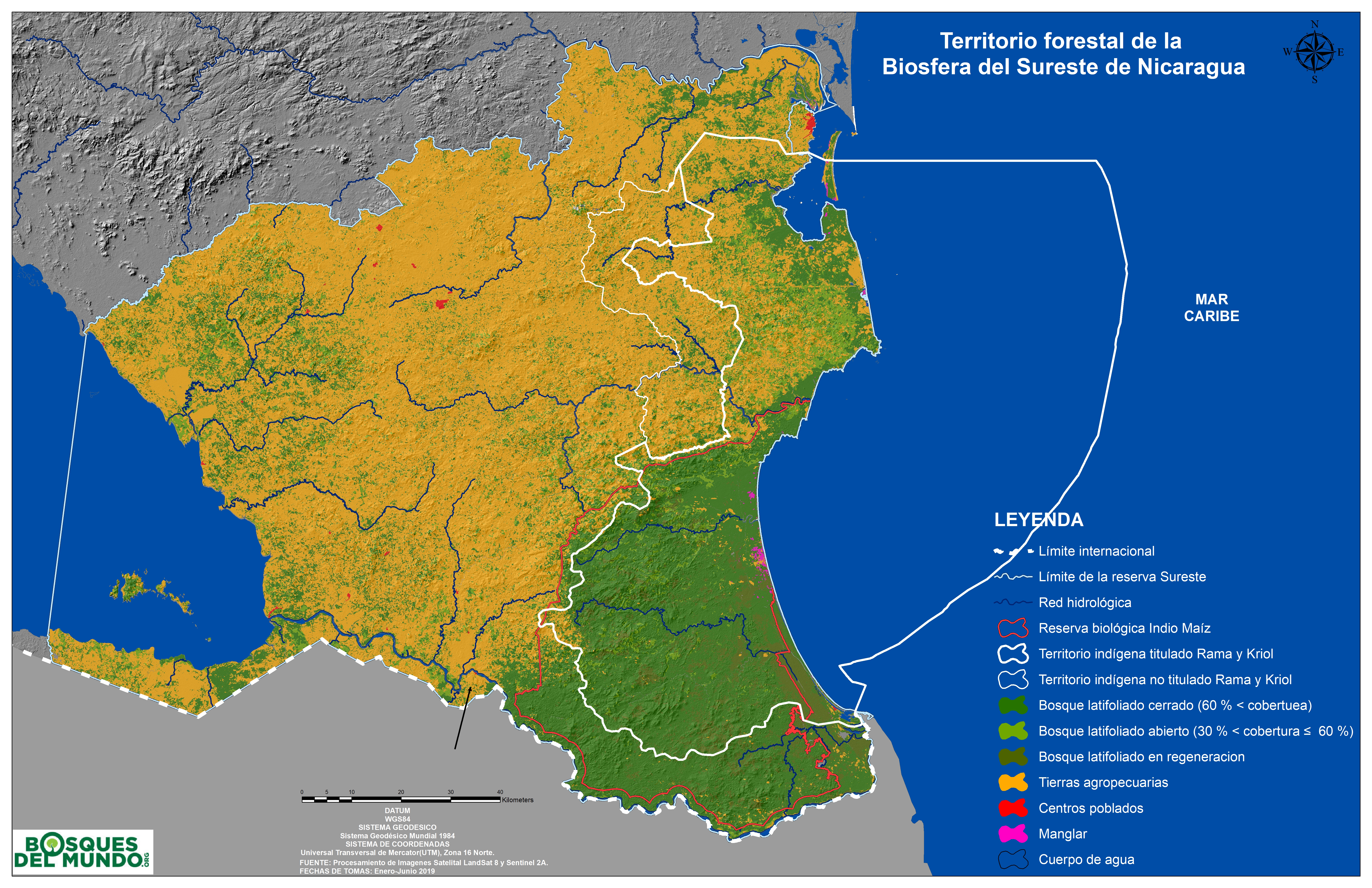 Territorio forestal de la Biosfera del Sureste de Nicaragua.