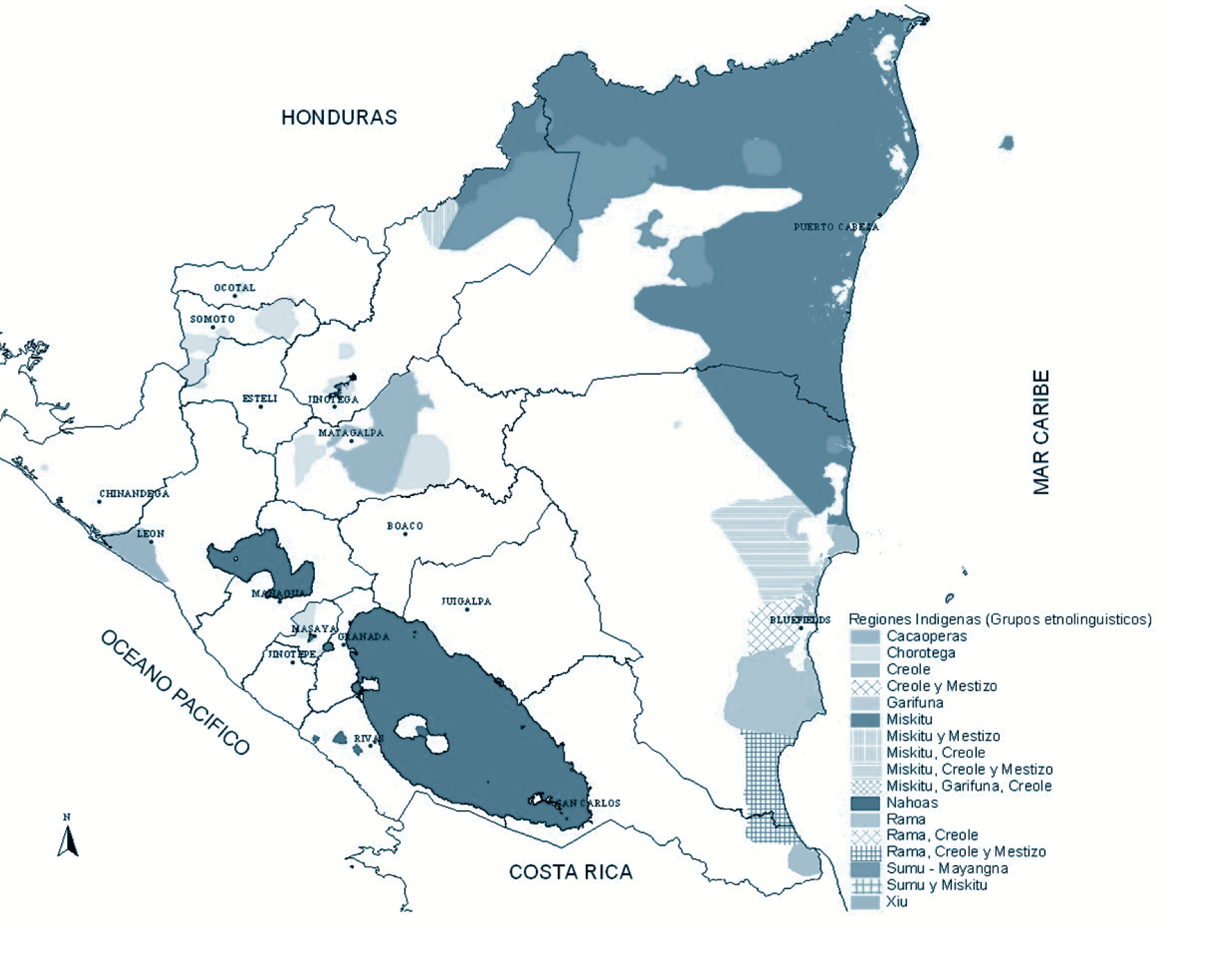 Regiones indígenas;afrodescendientes;y mestizas de Nicaragua