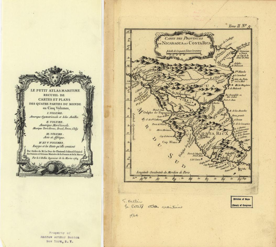 Carte des provinces de Nicaragua et Costa Rica