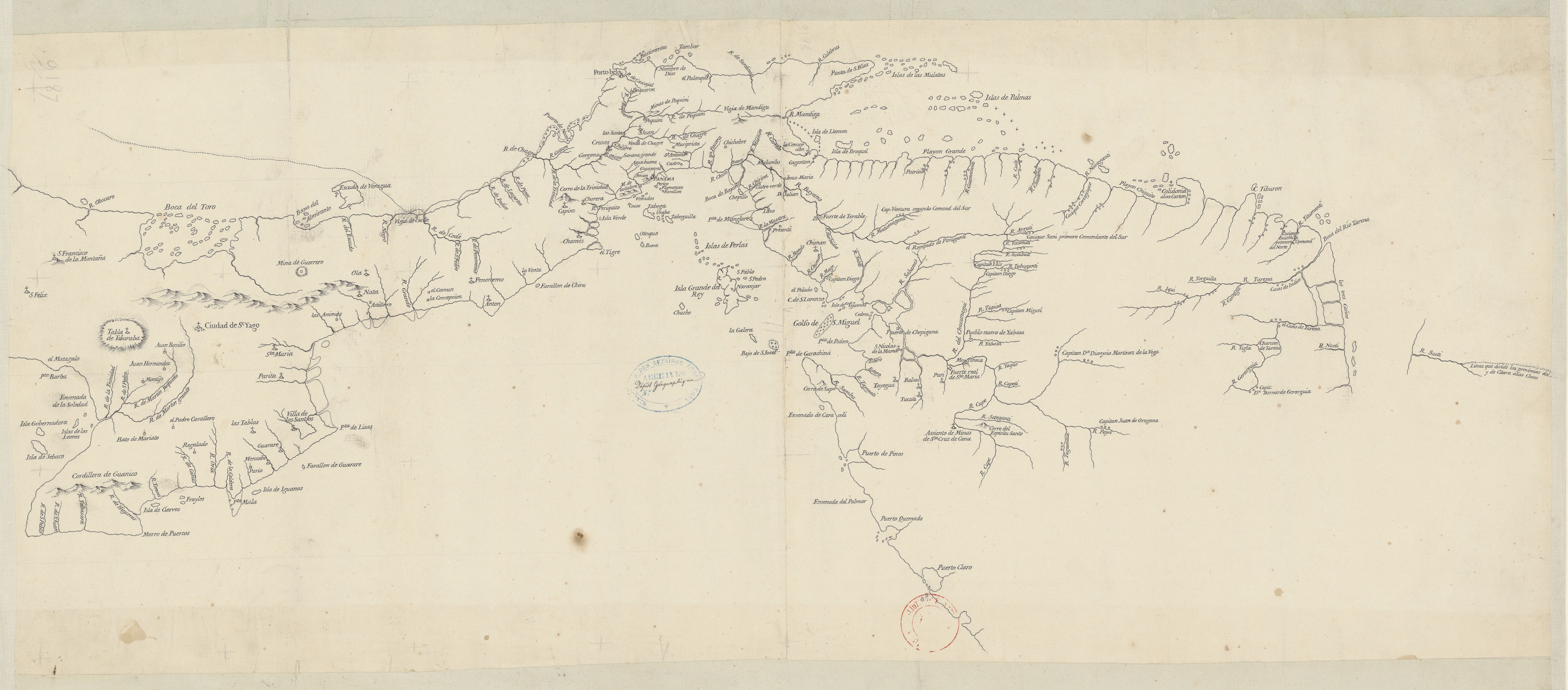 [Carte manuscrite de l'Isthme et la Baye de Panama et contrées adjacentes]