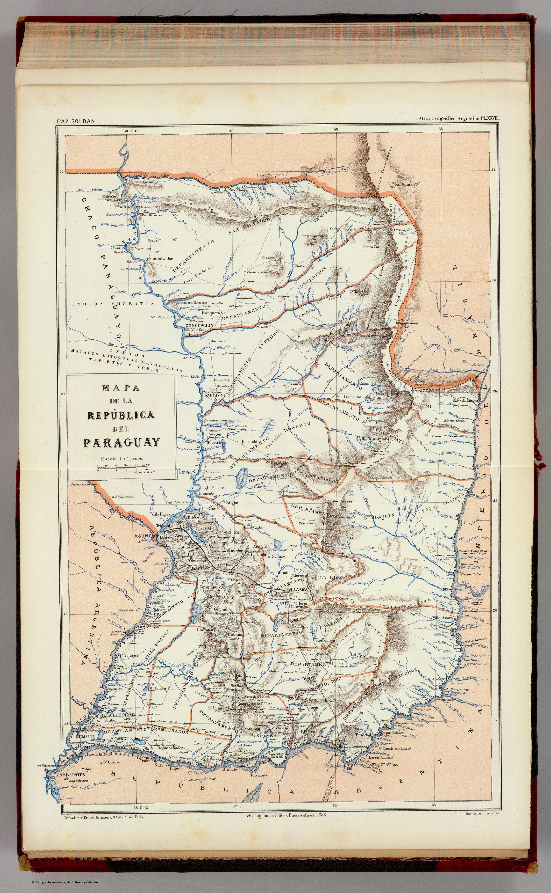 MAPA DE LA REPÚBLICA DEL PARAGUAY