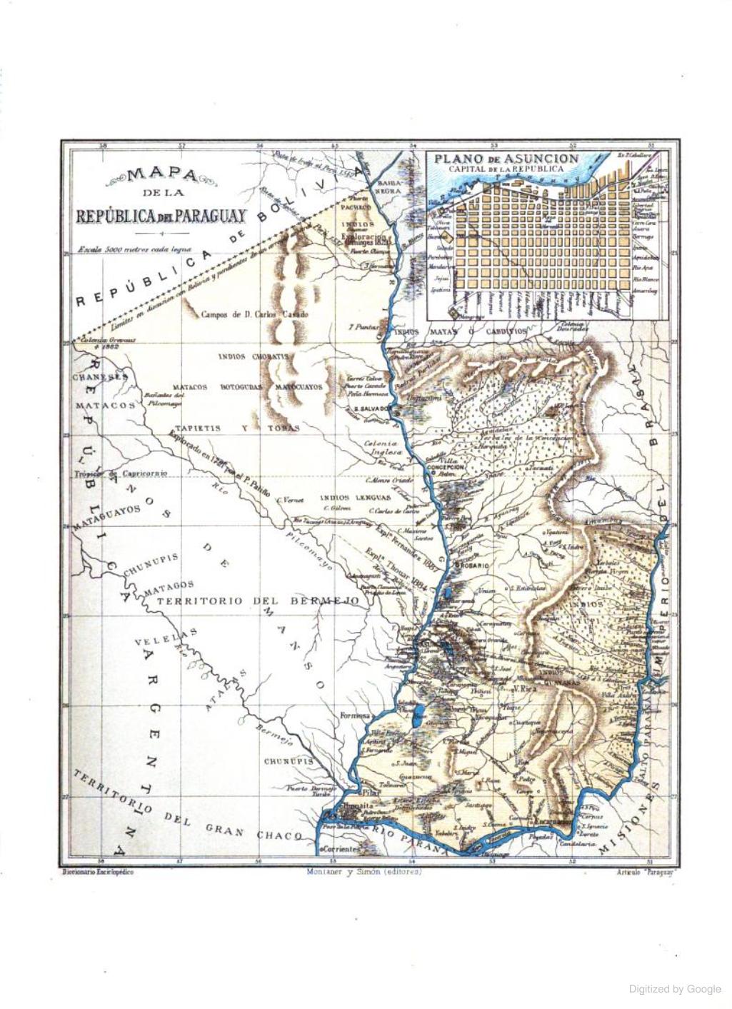 MAPA DE LA REPÚBLICA DEL PARAGUAY