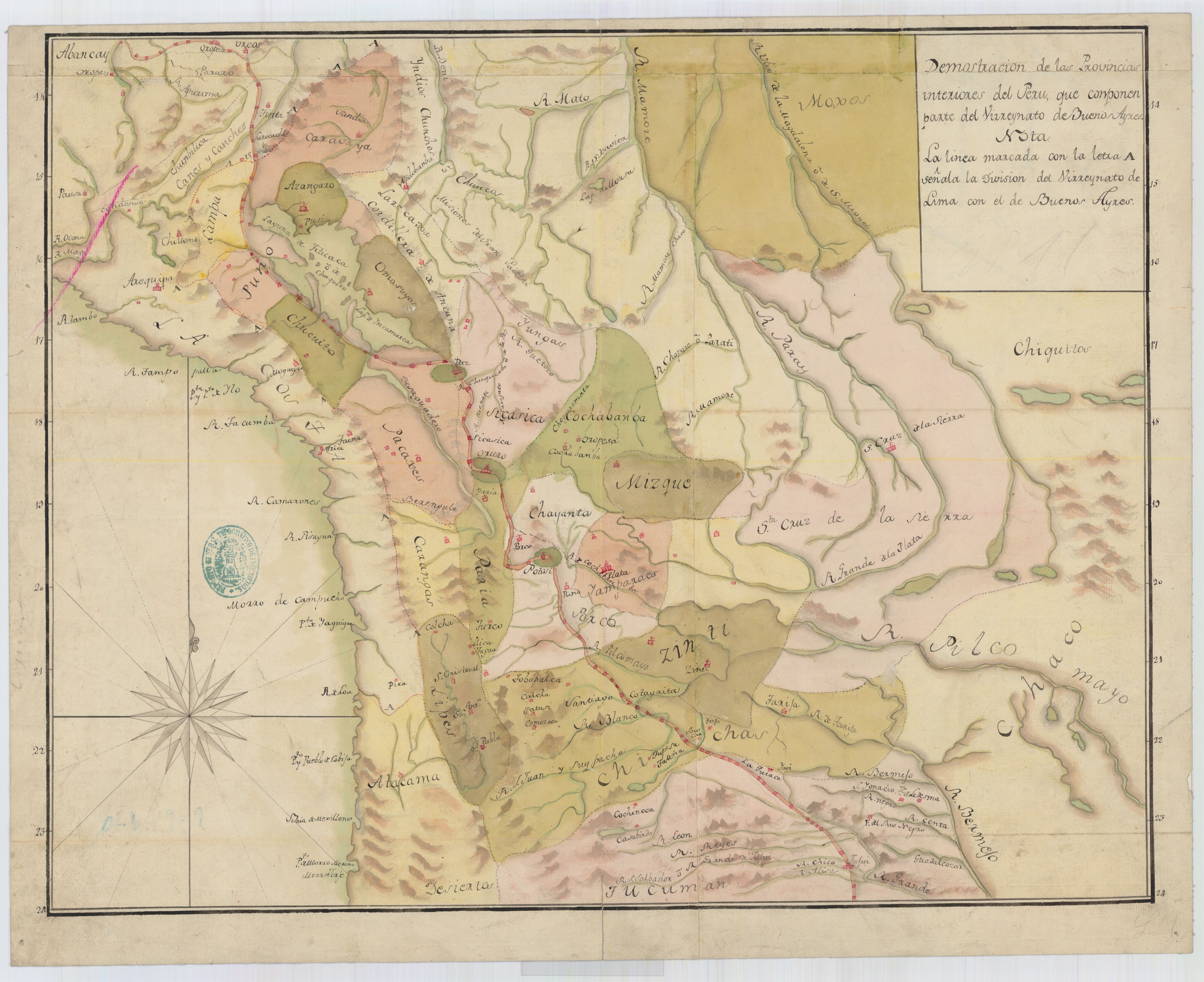 Demostración de las Provincias interiores del Perú, que componen parte del Virreynato de Buenos Ayres