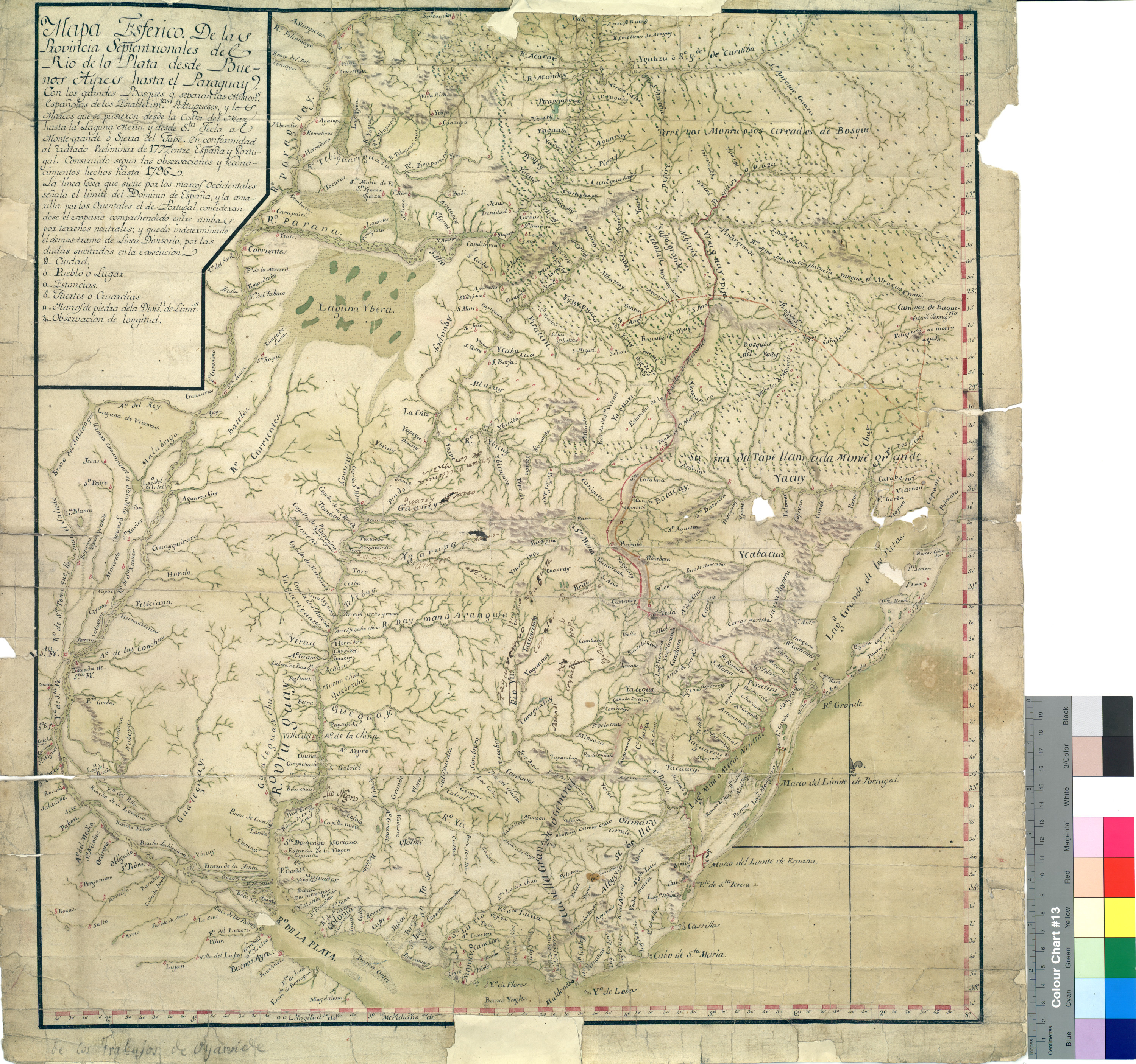 Mapa Esférico De las Provincias Septentrionales del Río de la Plata