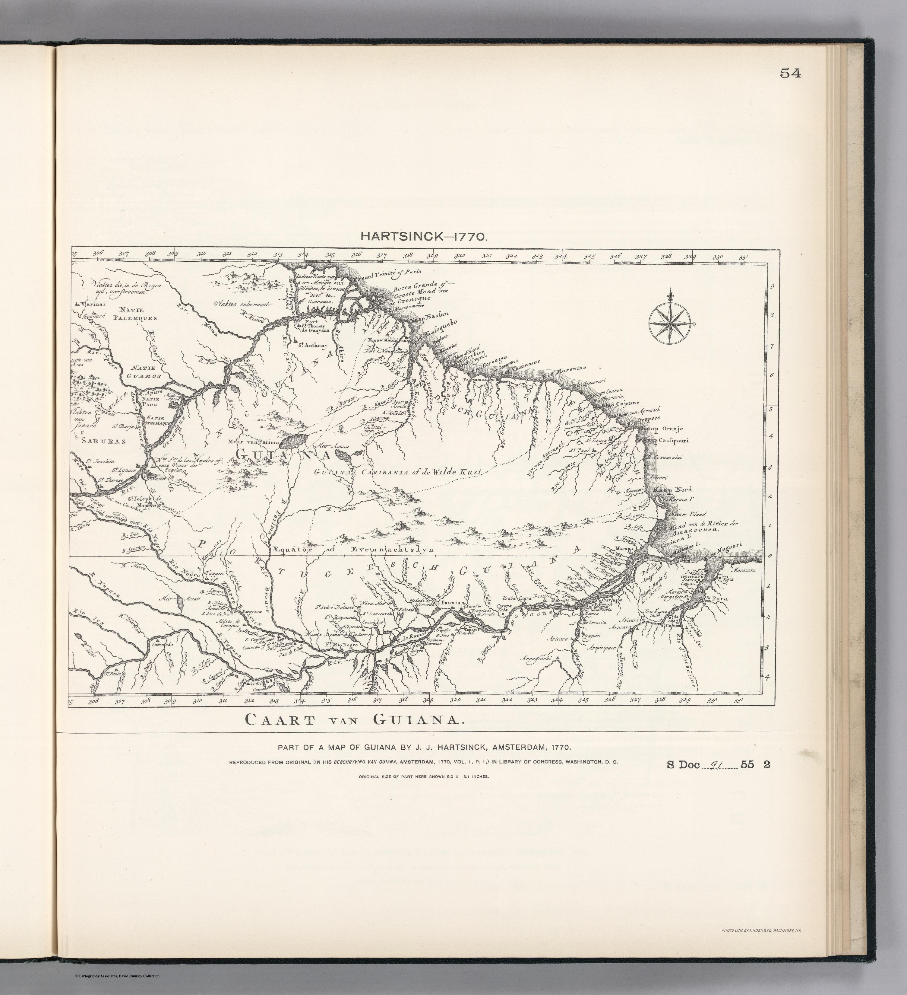 PART OF A MAP OF GUIIANA BY J.J. HARTSINCK