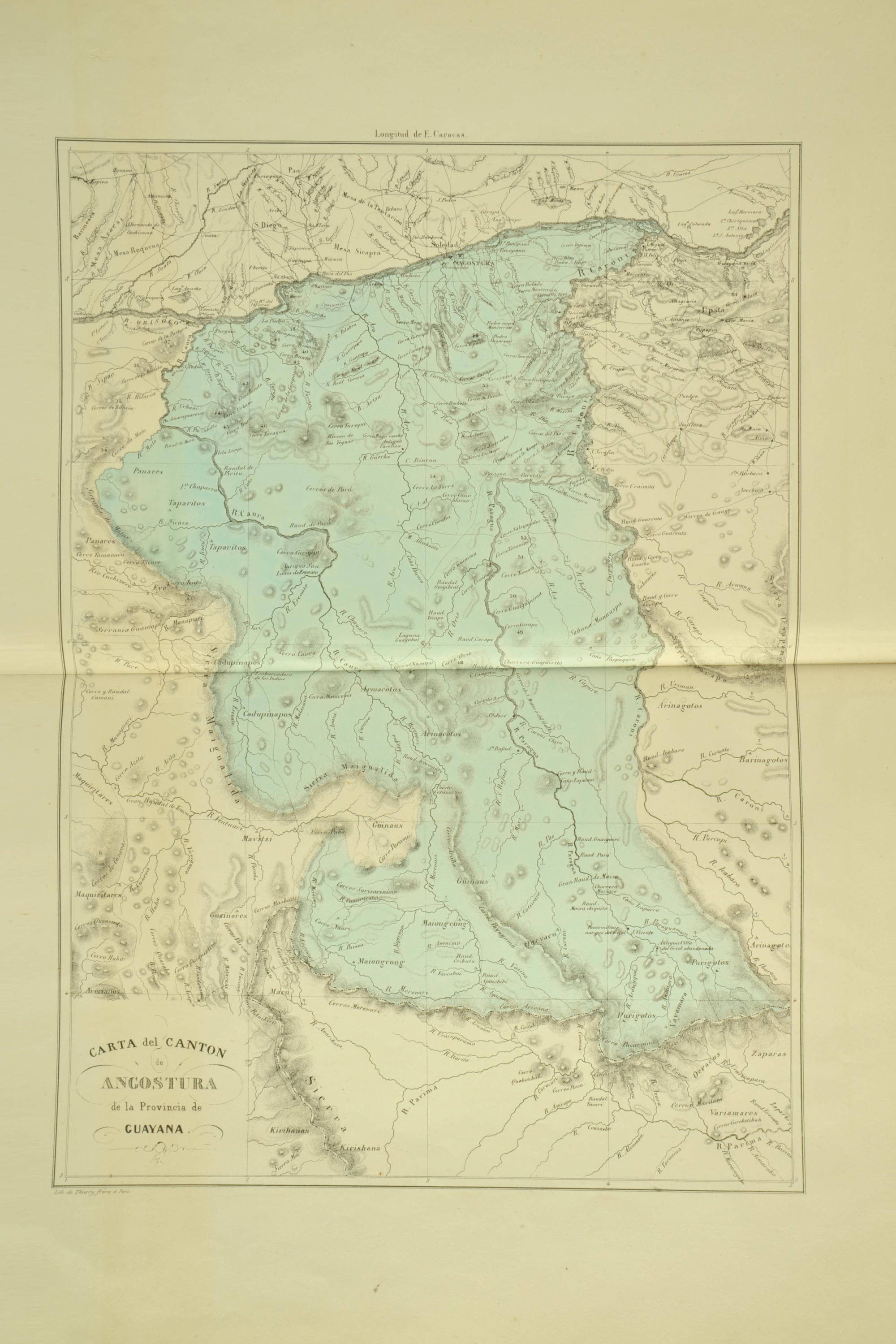 CARTA del CANTON de ANGOSTURA de la Provincia de GUAYANA