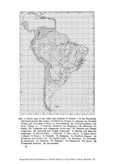 Guide map of the tribes and subjects of Volume 1 of the Handbook