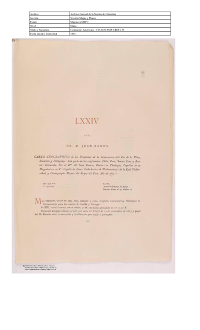 Carta geographica de las provincias de la governacion del rio de
     la plata y confinantes.