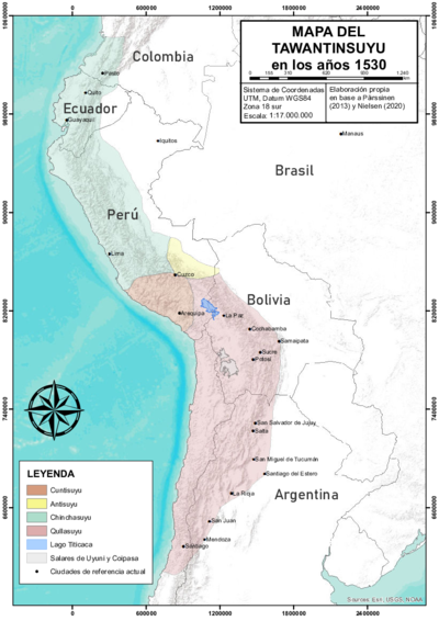 THE TAWANTINSUYU IN THE 1530s – TERRITORY OF THE INCA STATE