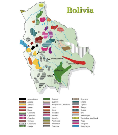 Mapa de los pueblos indigenas Bolivia