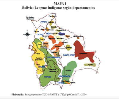 Lenguas indígenas según departamentos