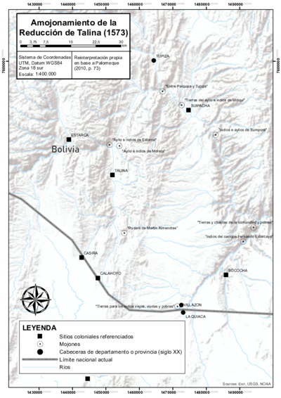 DEMARCACIÓN DE LÍMITES DEL PUEBLO REAL DE INDIOS (REDUCCIÓN) DE TALINA (1573)