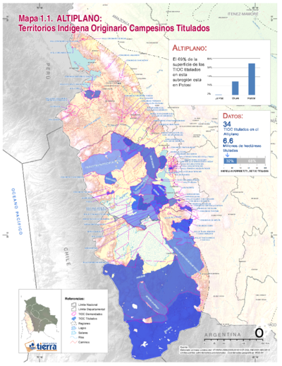 TITLED INDIGENOUS TERRITORIES (TIOCs) IN THE BOLIVIAN HIGH PLATEAU by 2011